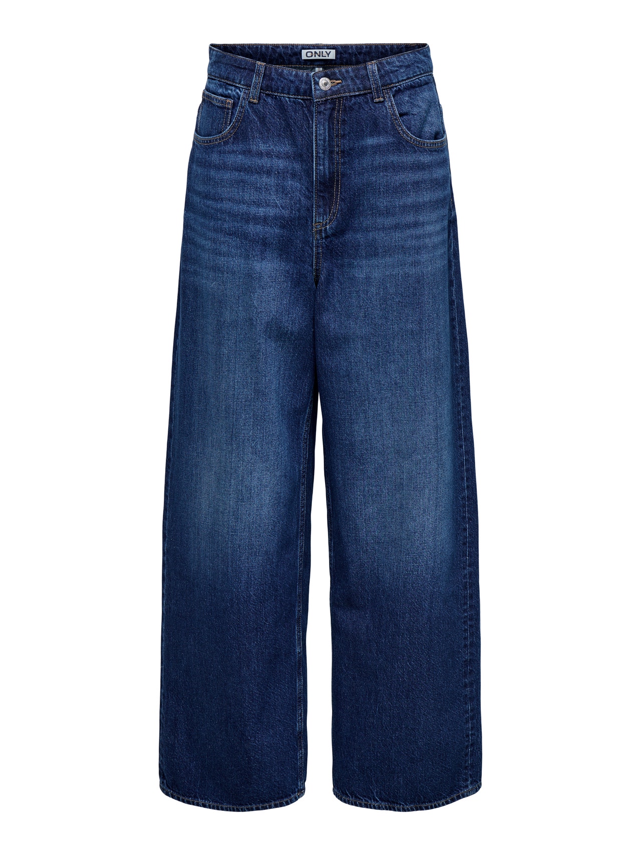 ONLY ONLPAULINA Taille haute Baggy Fit Jeans -Dark Blue Denim - 15359275