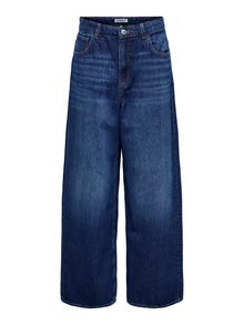 ONLY Vrećasto stane Visoki struk PETITE Traperice -Dark Blue Denim - 15359275