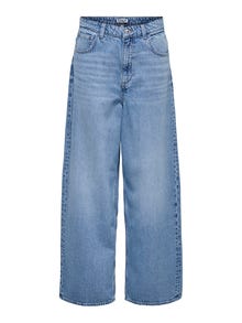 ONLY ONLPAULINA High waist Baggy Fit Jeans -Light Blue Denim - 15359276