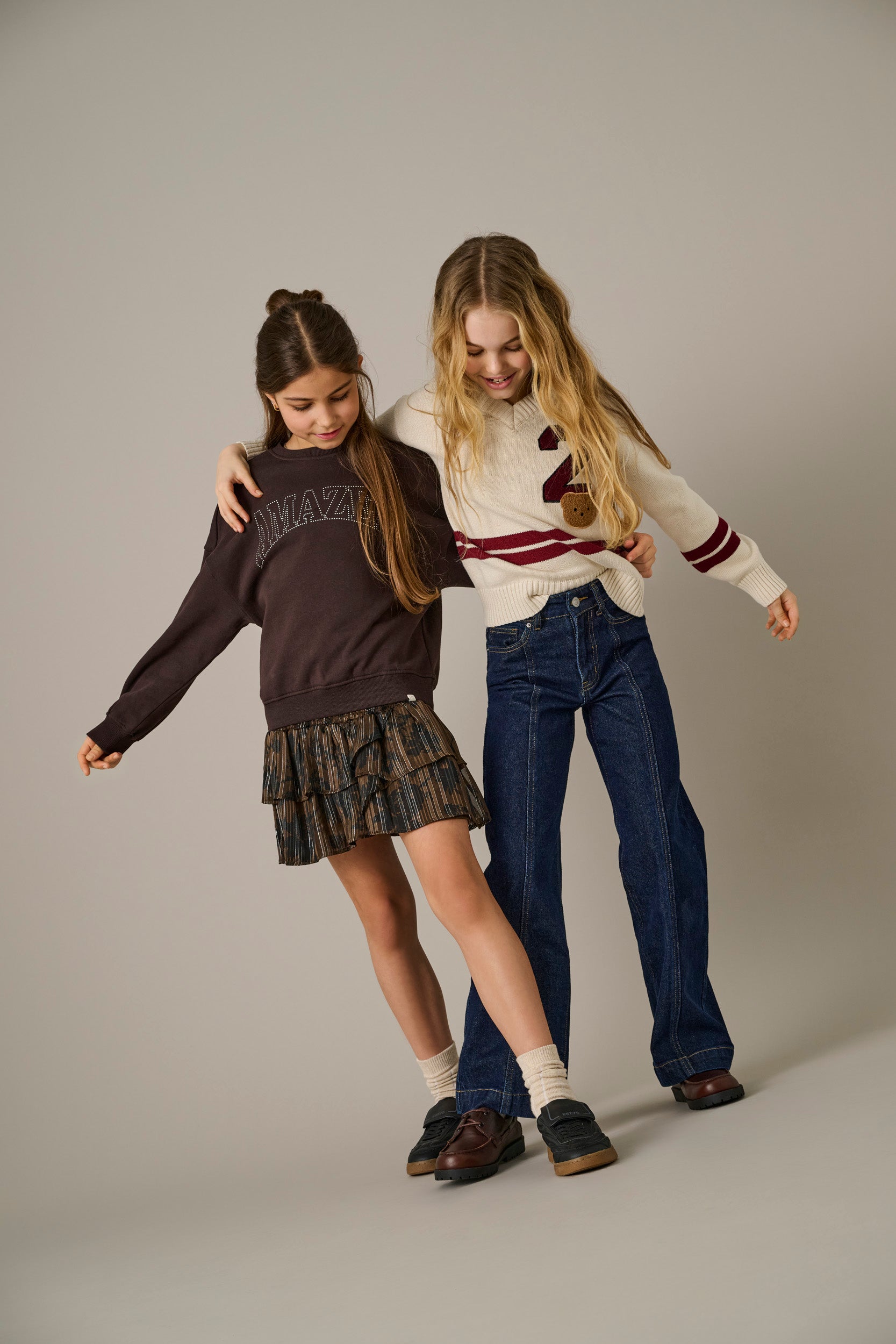 Koghope Hohe Taille Weiter Beinschnitt Jeans