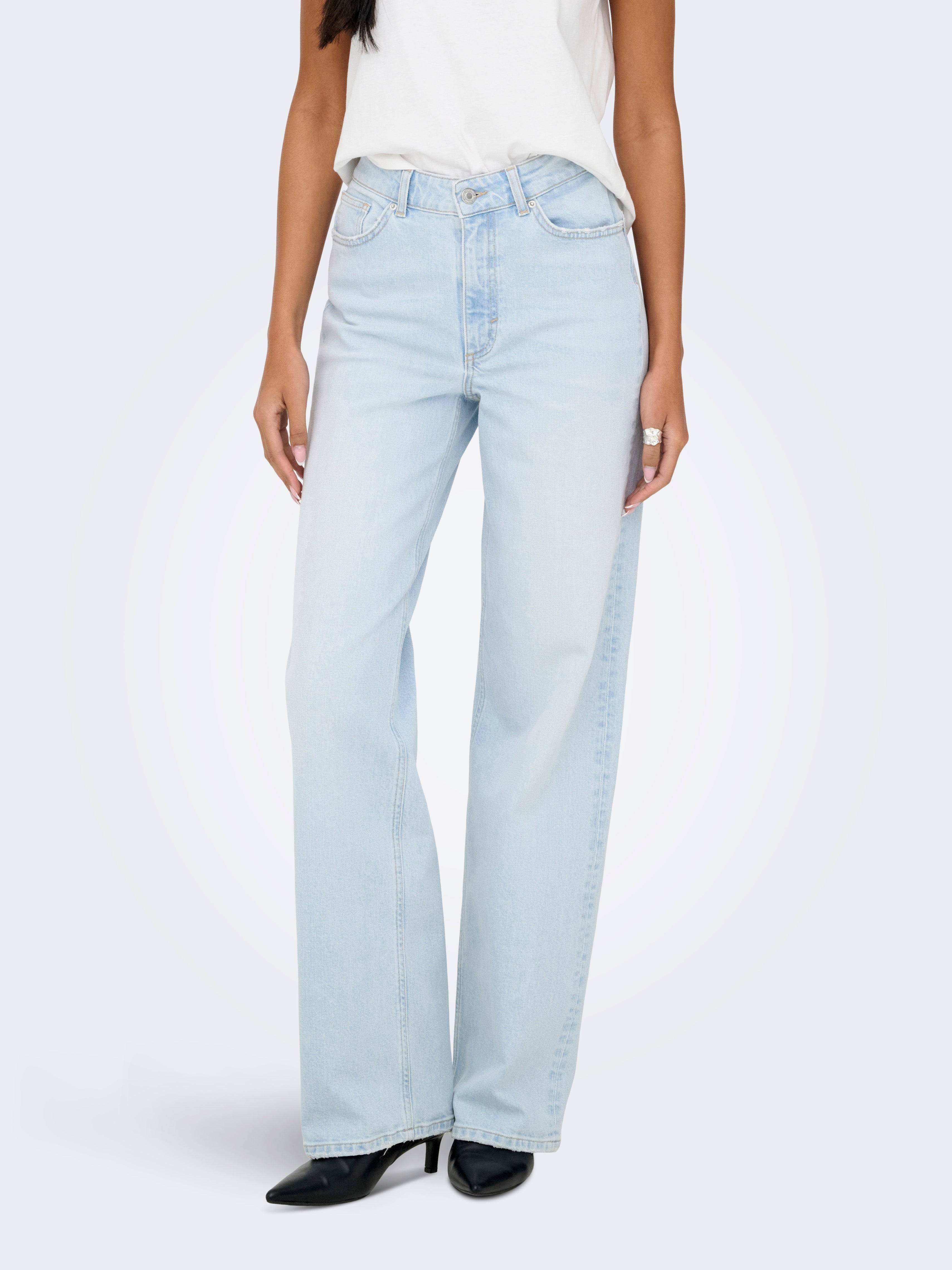 Onljuicy Hohe Taille Weiter Beinschnitt Jeans
