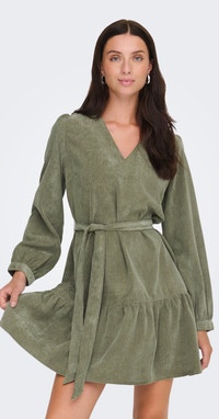 ONLY Onlmarike Life L/S Cord Belt Dress PNT, Smokey Olive, XS ONLY Onlmarike Life L/S Cord Belt Dress PNT, Smokey Olive, XS
