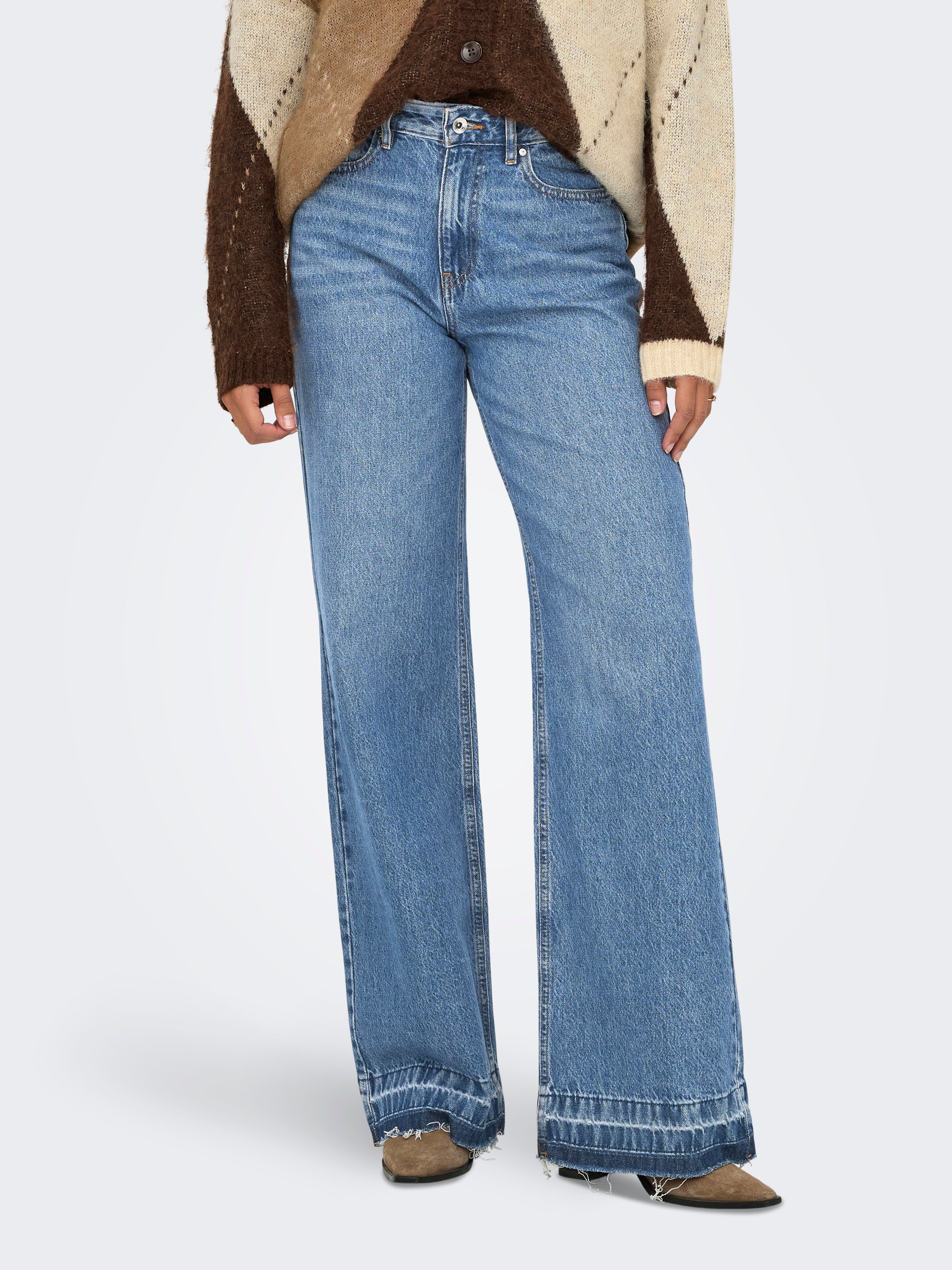 Onlbailey Hohe Taille Weiter Beinschnitt Jeans