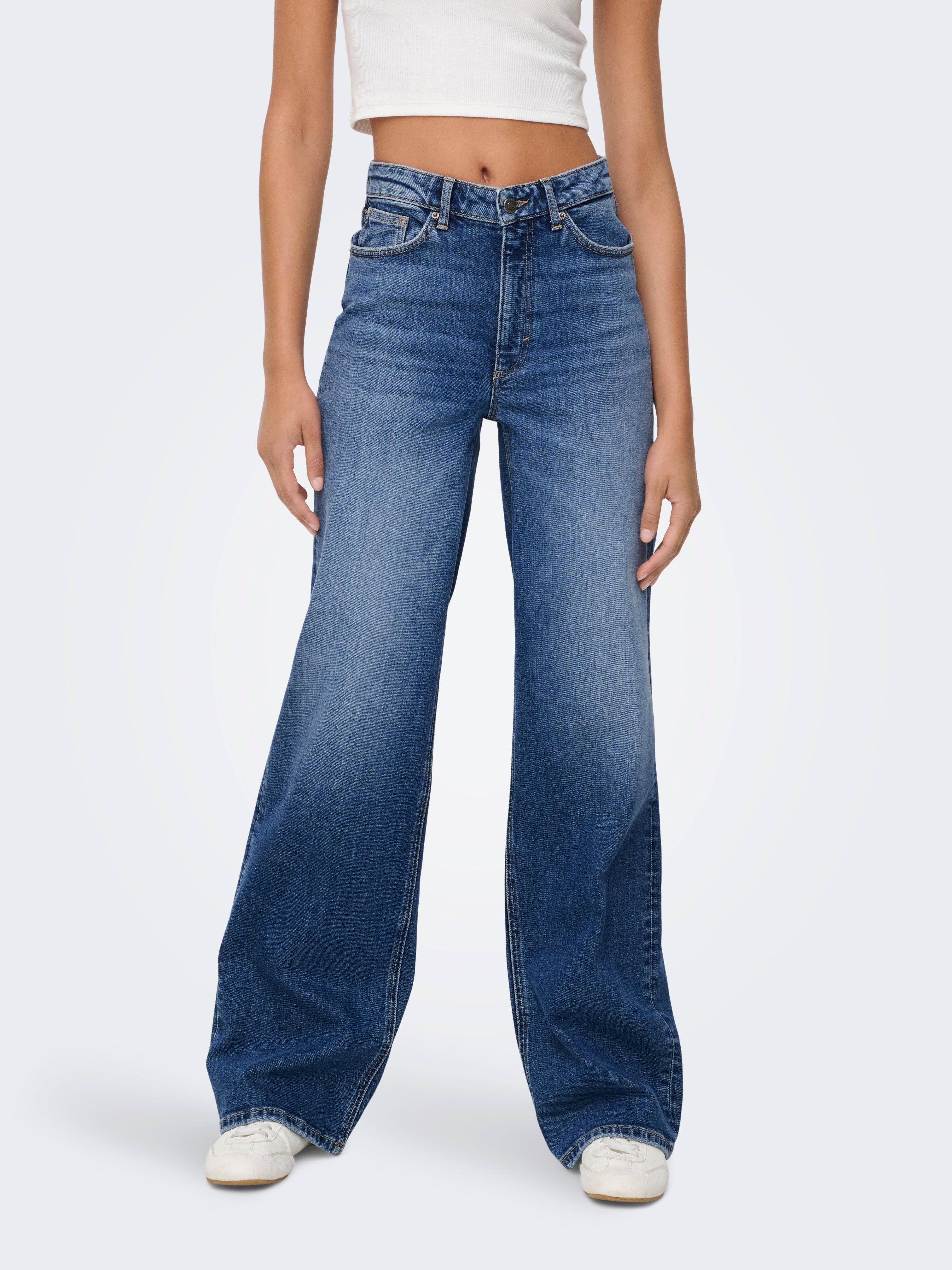 Onljuicy Hohe Taille Weiter Beinschnitt Jeans