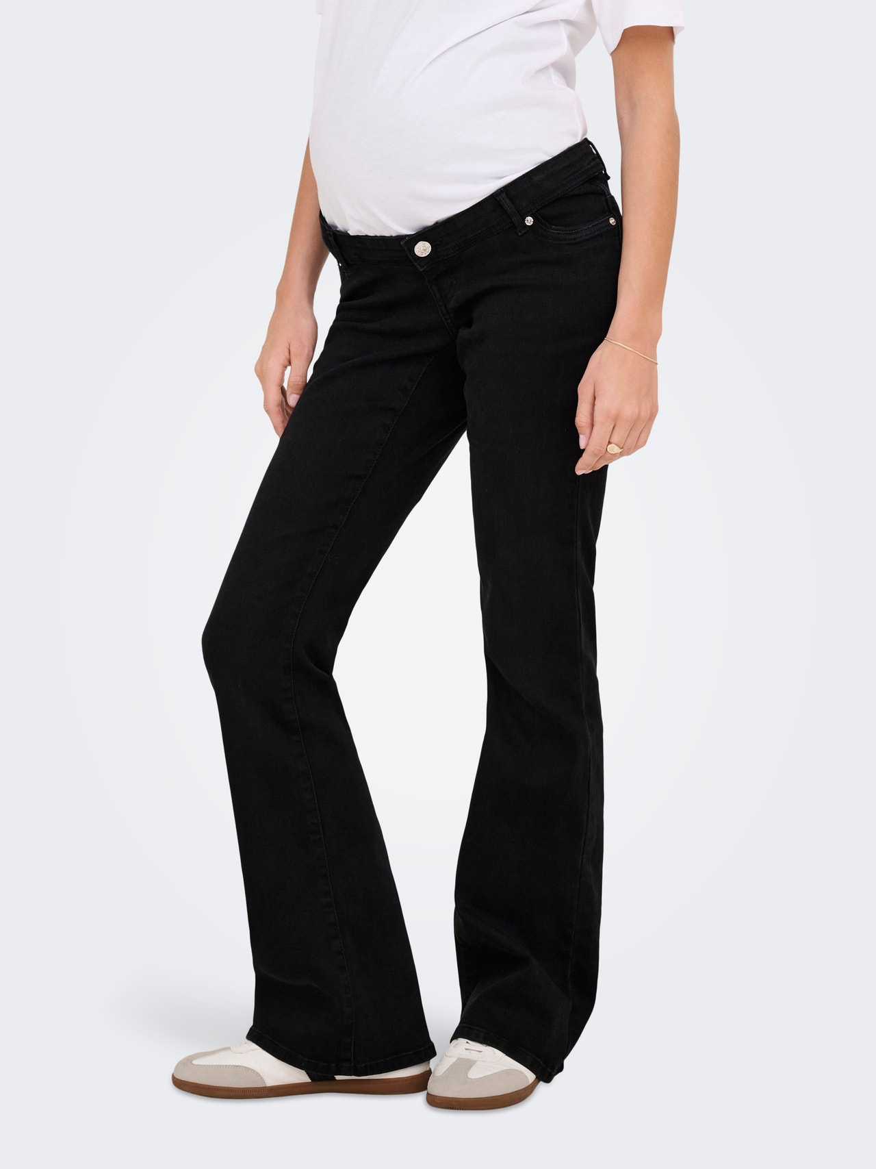 ONLY OLMWAUW Flared Fit Jeans -Washed Black - 15360815