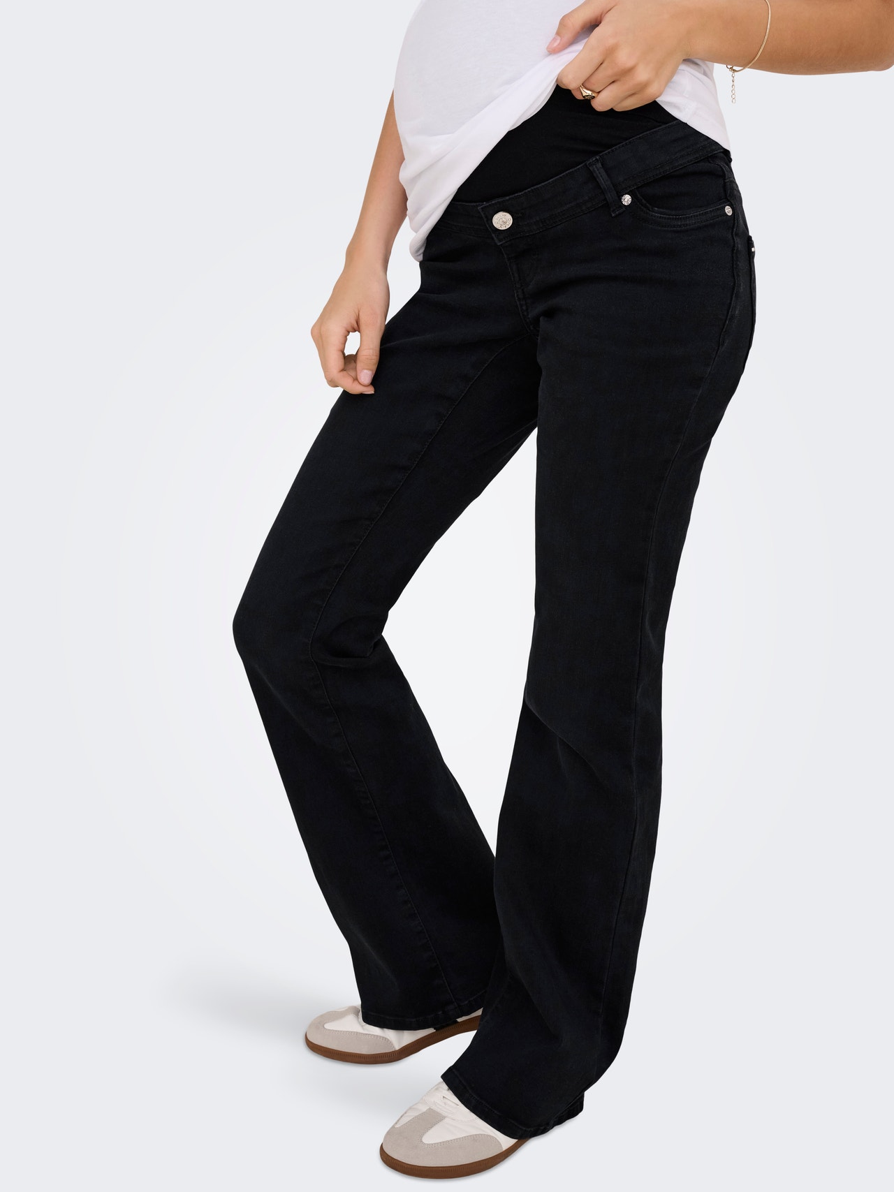 ONLY OLMWAUW Flared Fit Jeans -Washed Black - 15360815