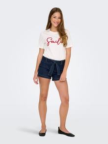 ONLY ONLMADISON Taille haute Regular Fit Short en denim -Dark Blue Denim - 15361505