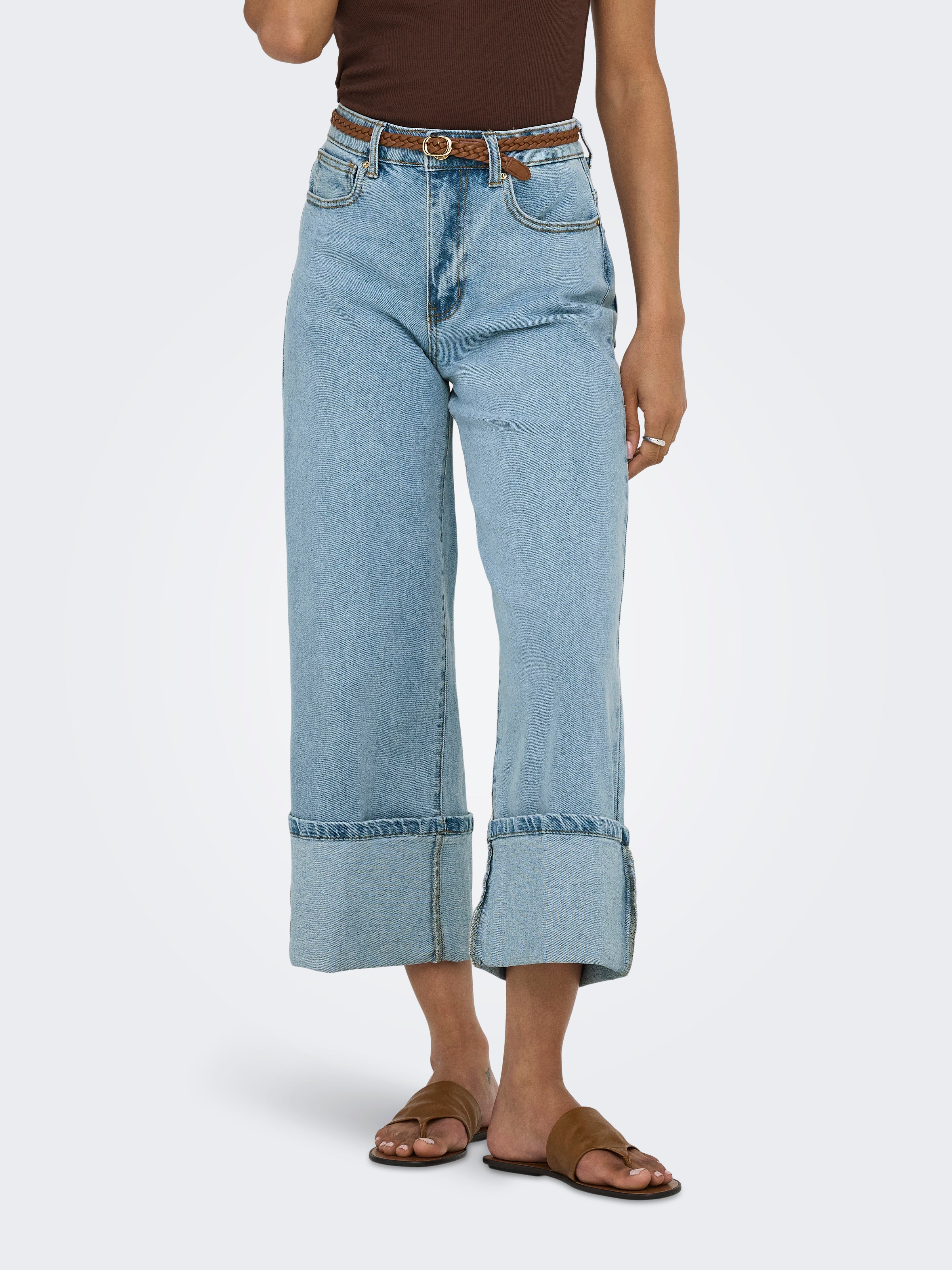 Onlmadison Hohe Taille Weiter Beinschnitt Jeans