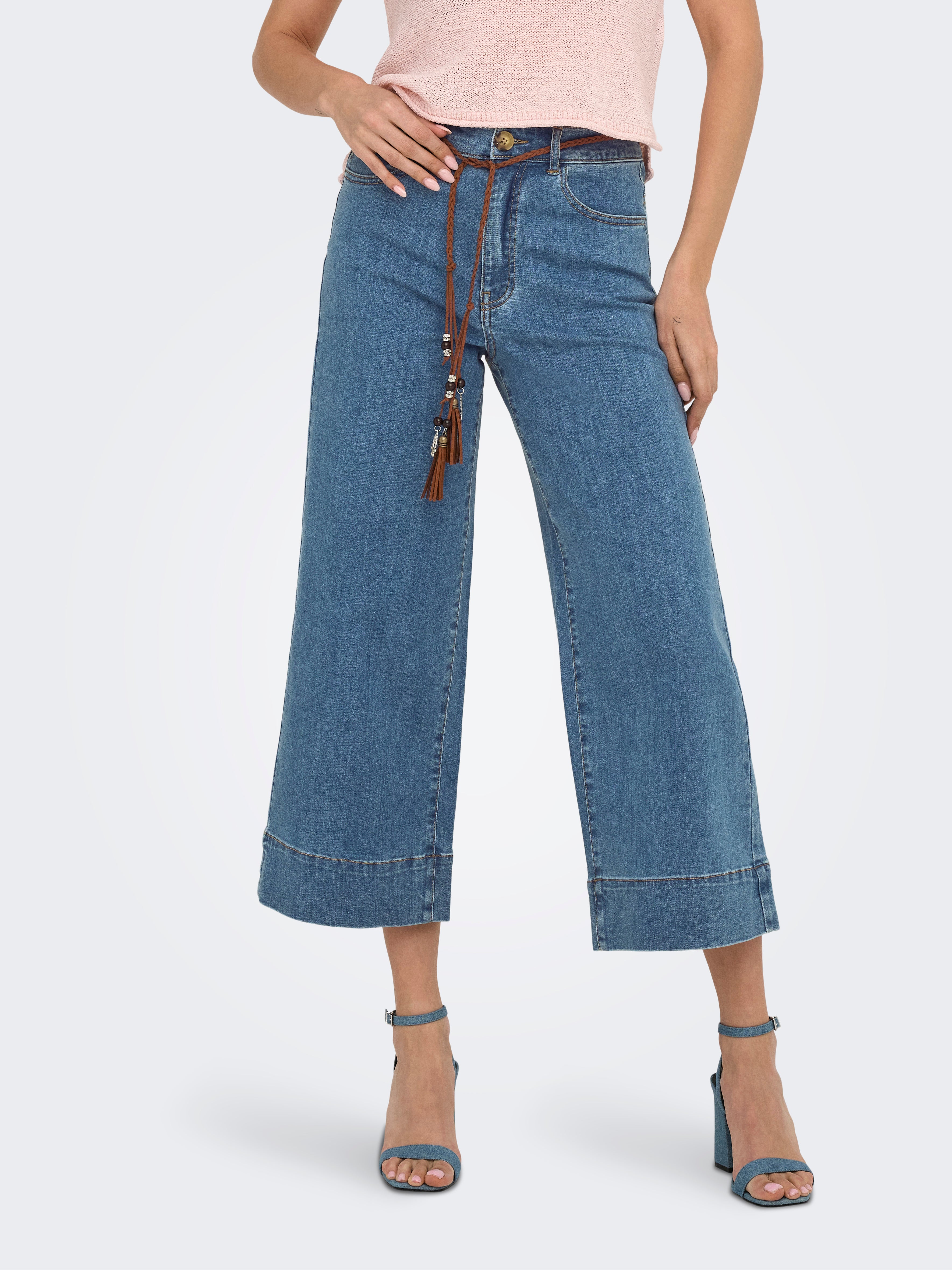 Onlmadison Hohe Taille Weiter Beinschnitt Jeans