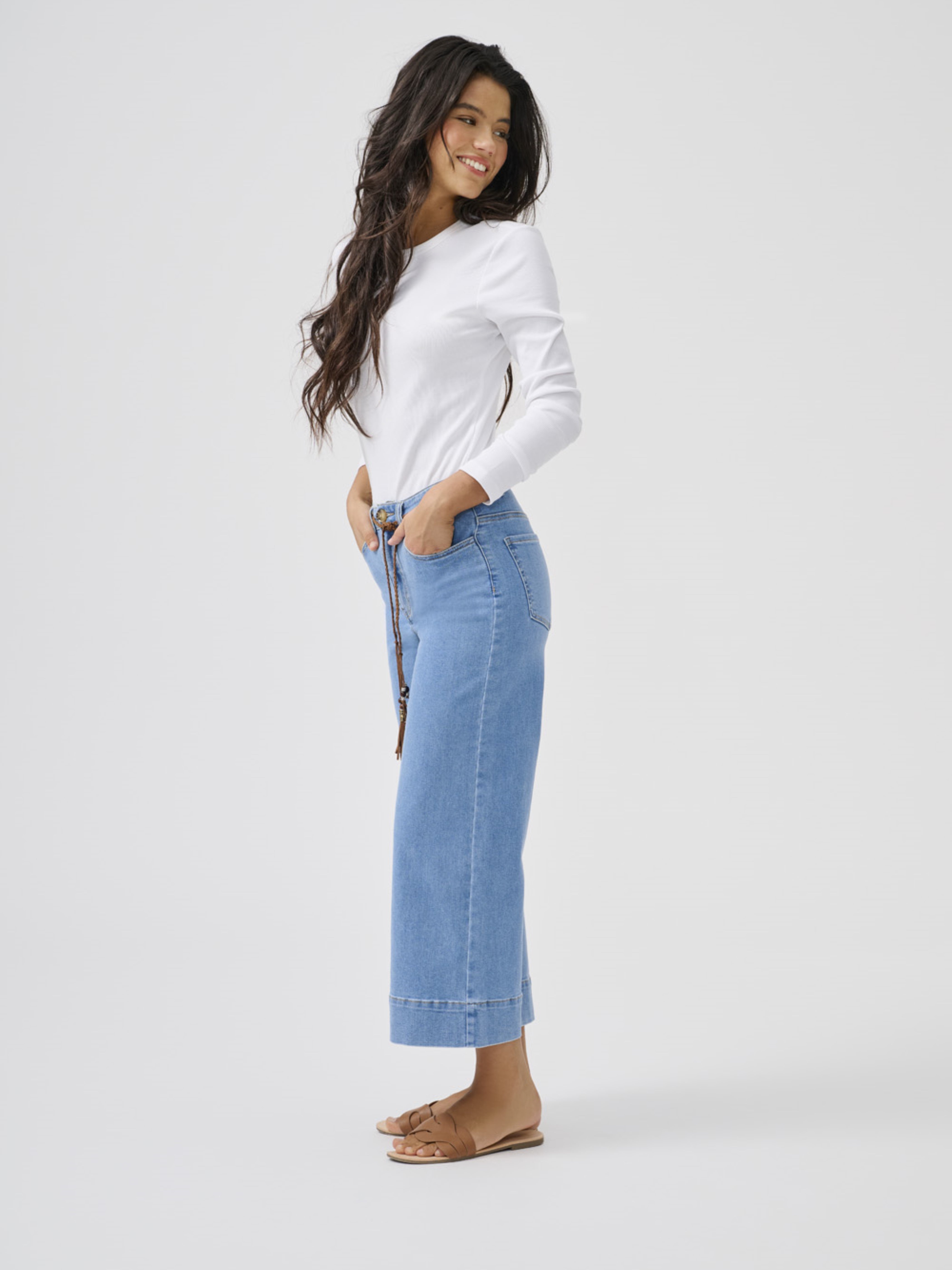 Onlmadison Hohe Taille Weiter Beinschnitt Jeans