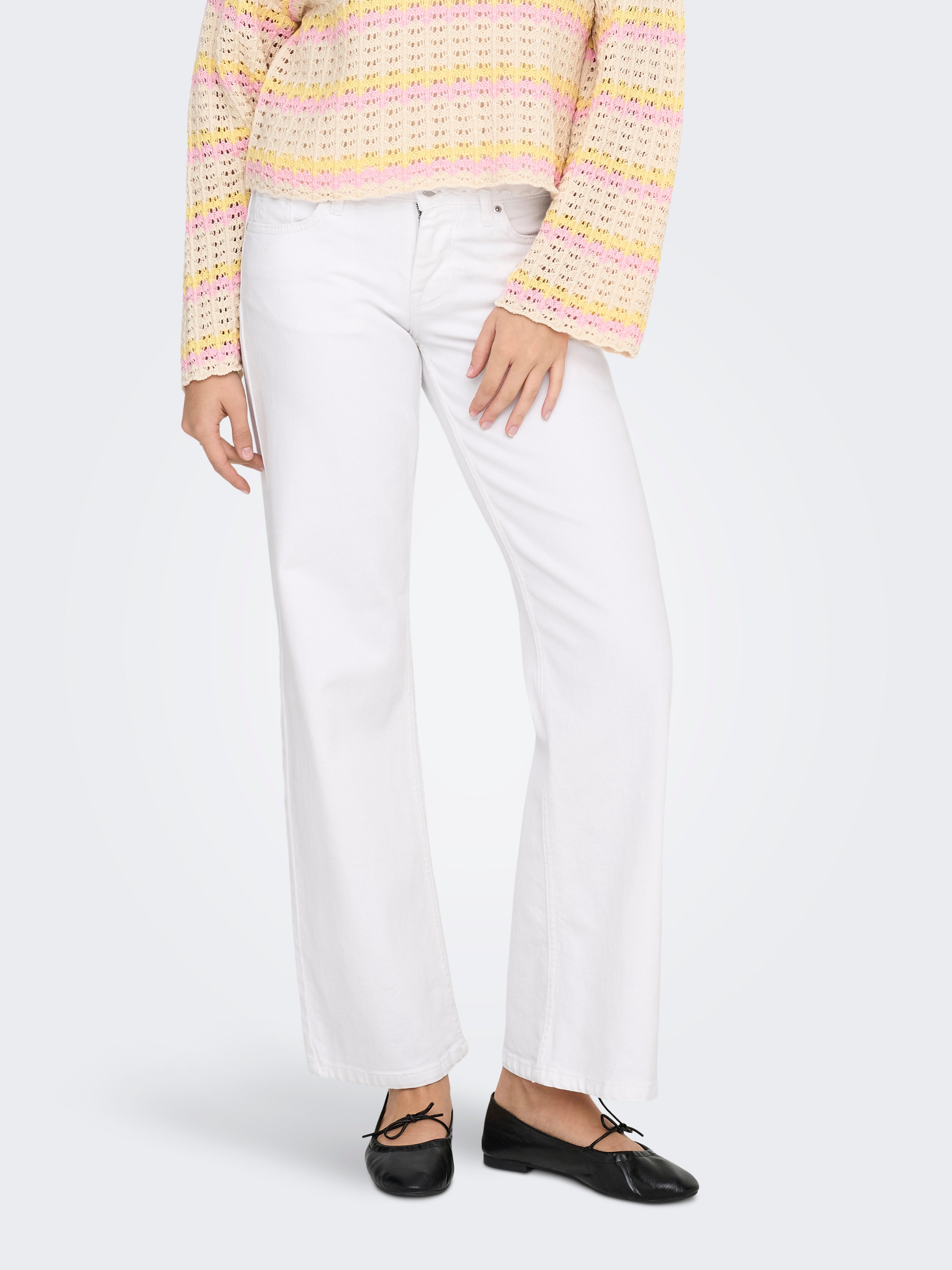 Onljudy-o Niedrige Taille Weiter Beinschnitt Jeans