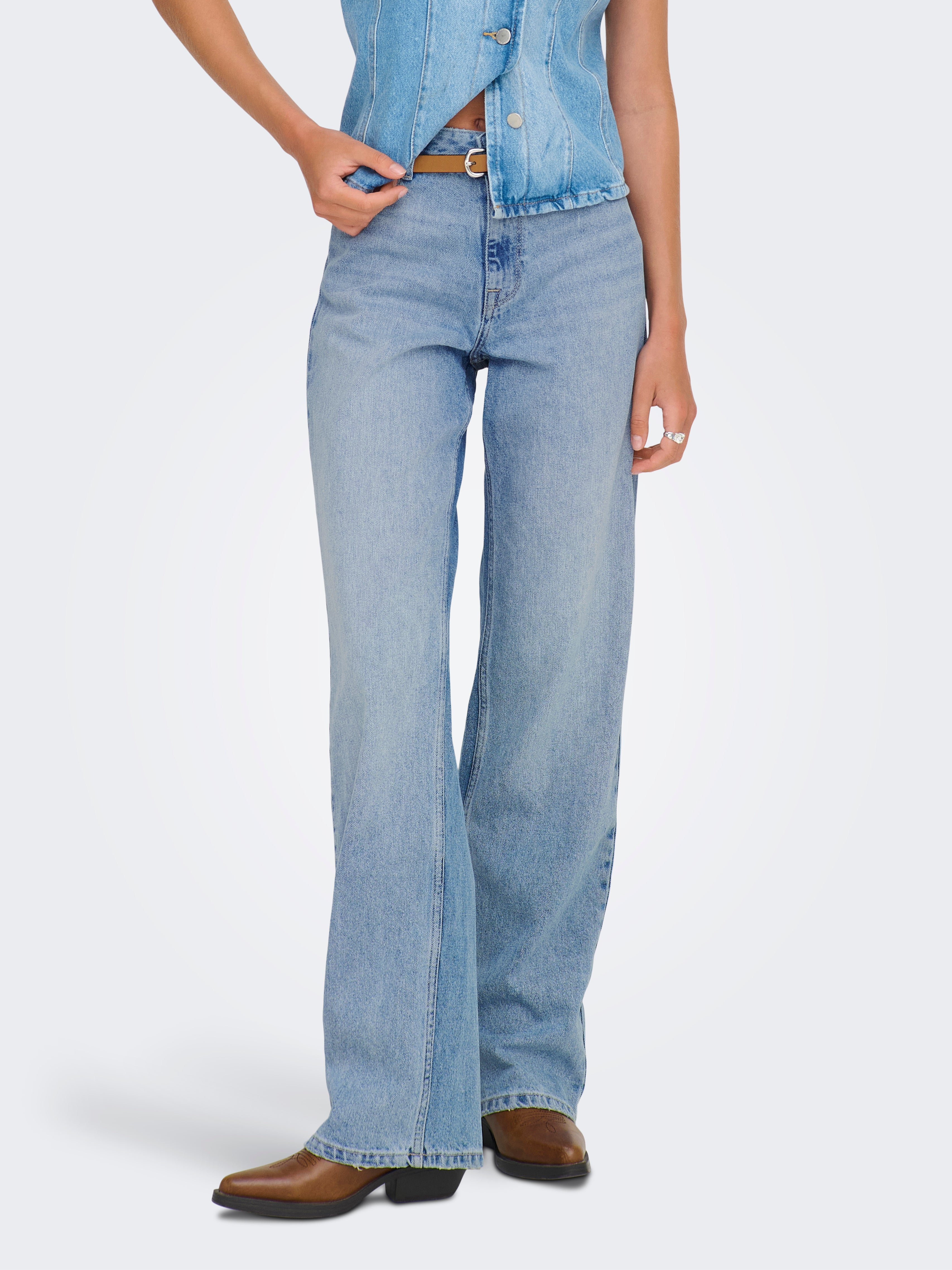 Onlmaddie-o Hohe Taille Weiter Beinschnitt Jeans