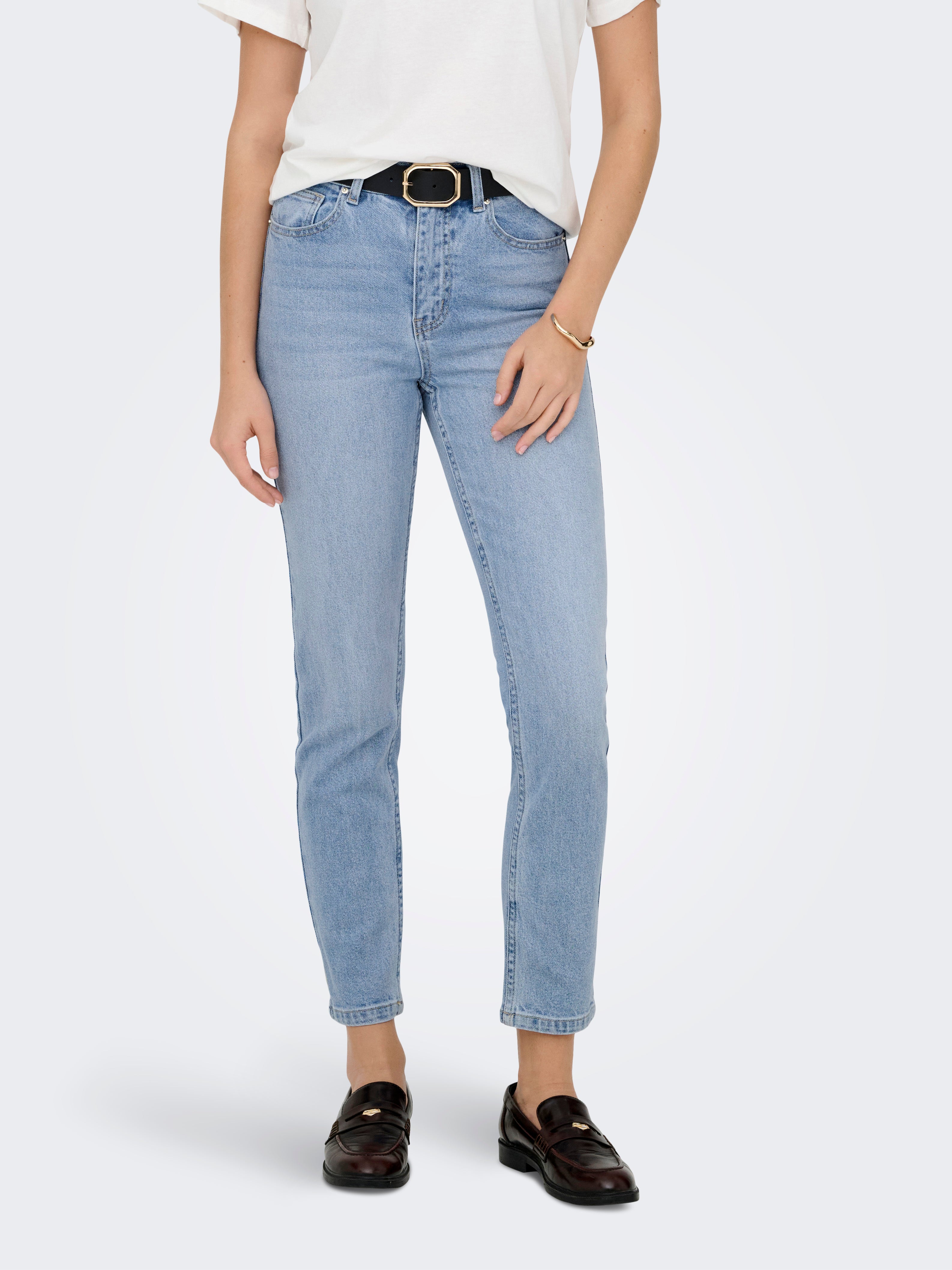 Onlemily Hohe Taille Gerade Geschnitten Jeans