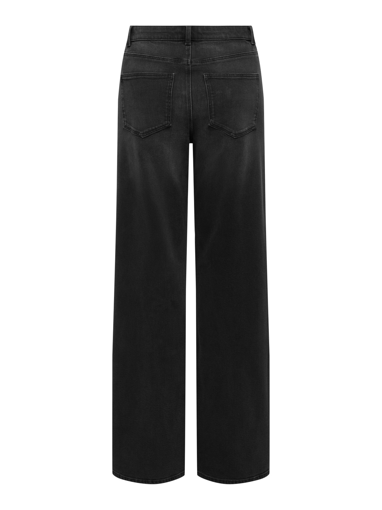 ONLY ONLZENIA High waist Wide Leg Fit Jeans -Washed Black - 15361836