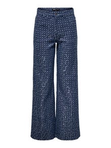 ONLY Plaša kāju piegulšana 5 kabatas -Dark Blue Denim - 15362397