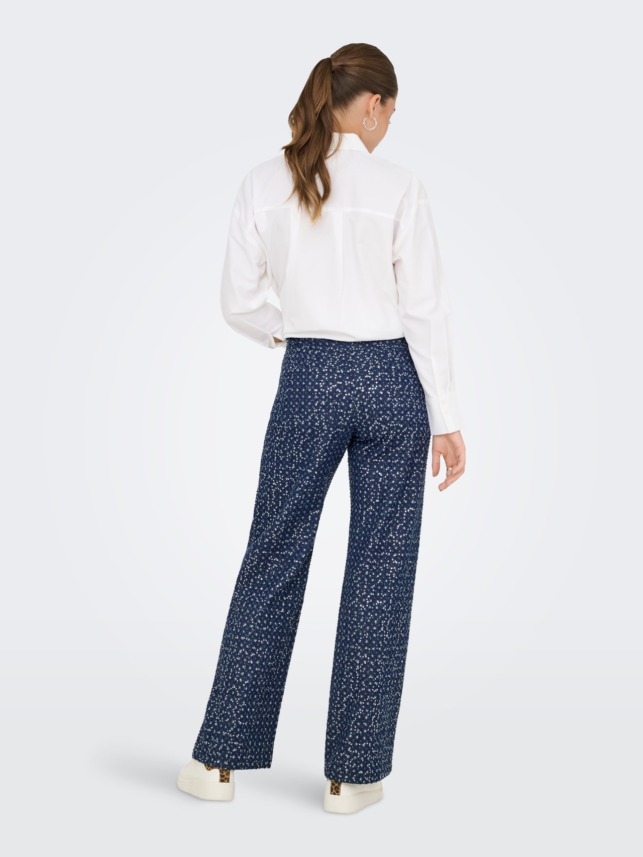 ONLY ONLEVITA Plačios klešnės Kelnės plačiomis klešnėmis -Dark Blue Denim - 15362397