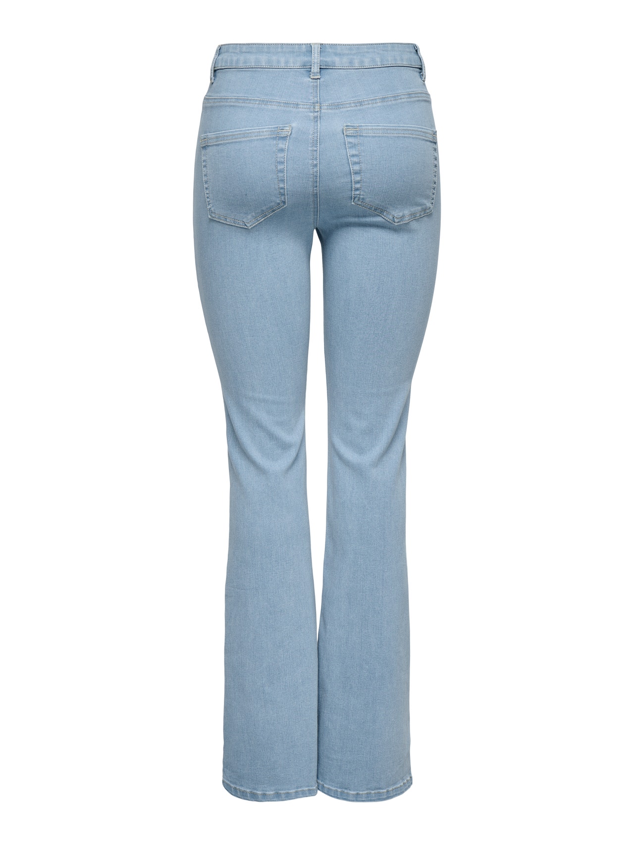 ONLY ONLWAUW Cintura alta Corte flared Vaqueros -Light Blue Denim - 15362424