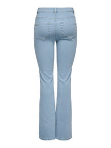 ONLY ONLWAUW Aukštas juosmuo Platėjantis kirpimas Džinsai -Light Blue Denim - 15362424