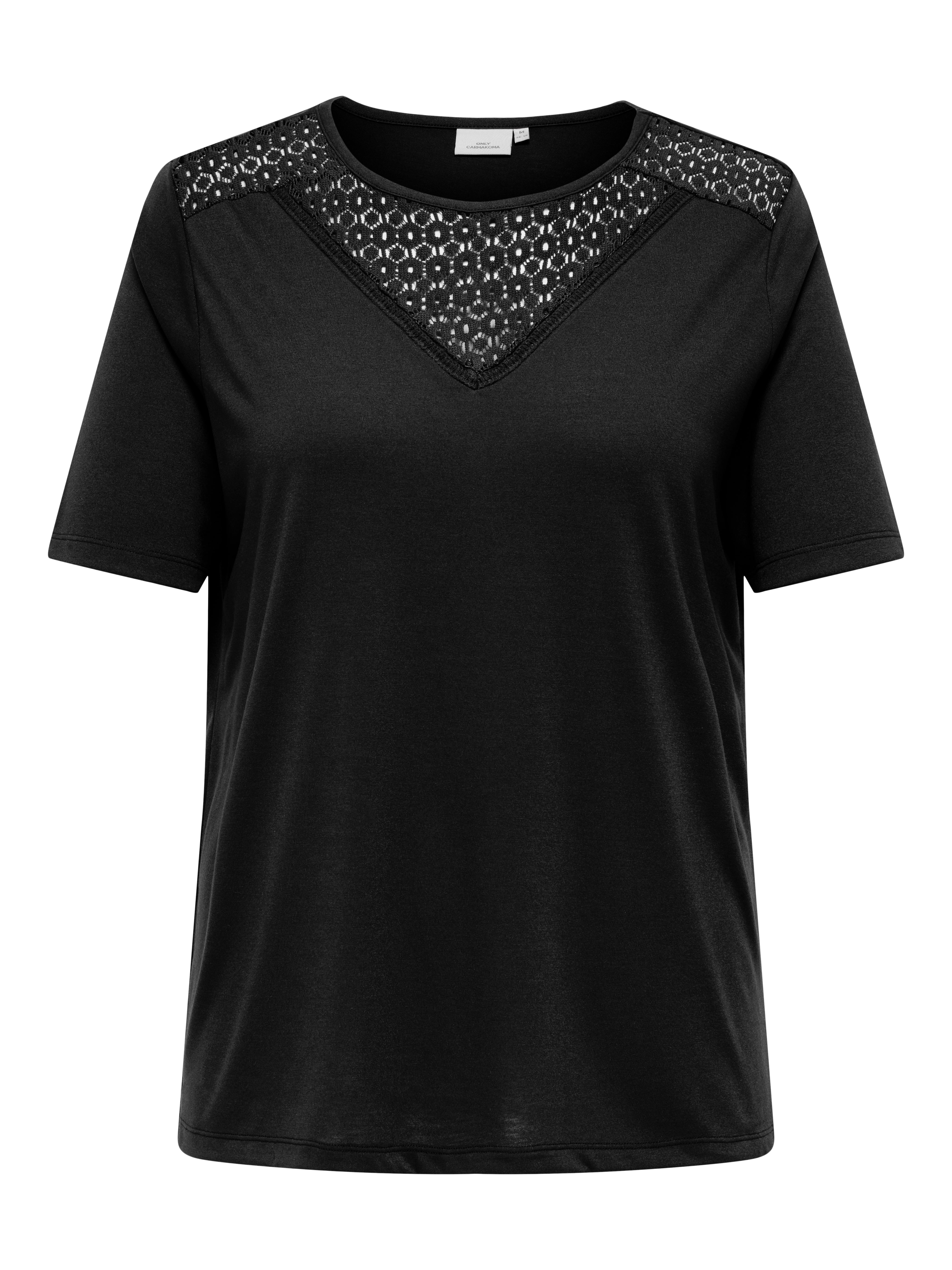 Normal Geschnitten Rundhals T-shirt