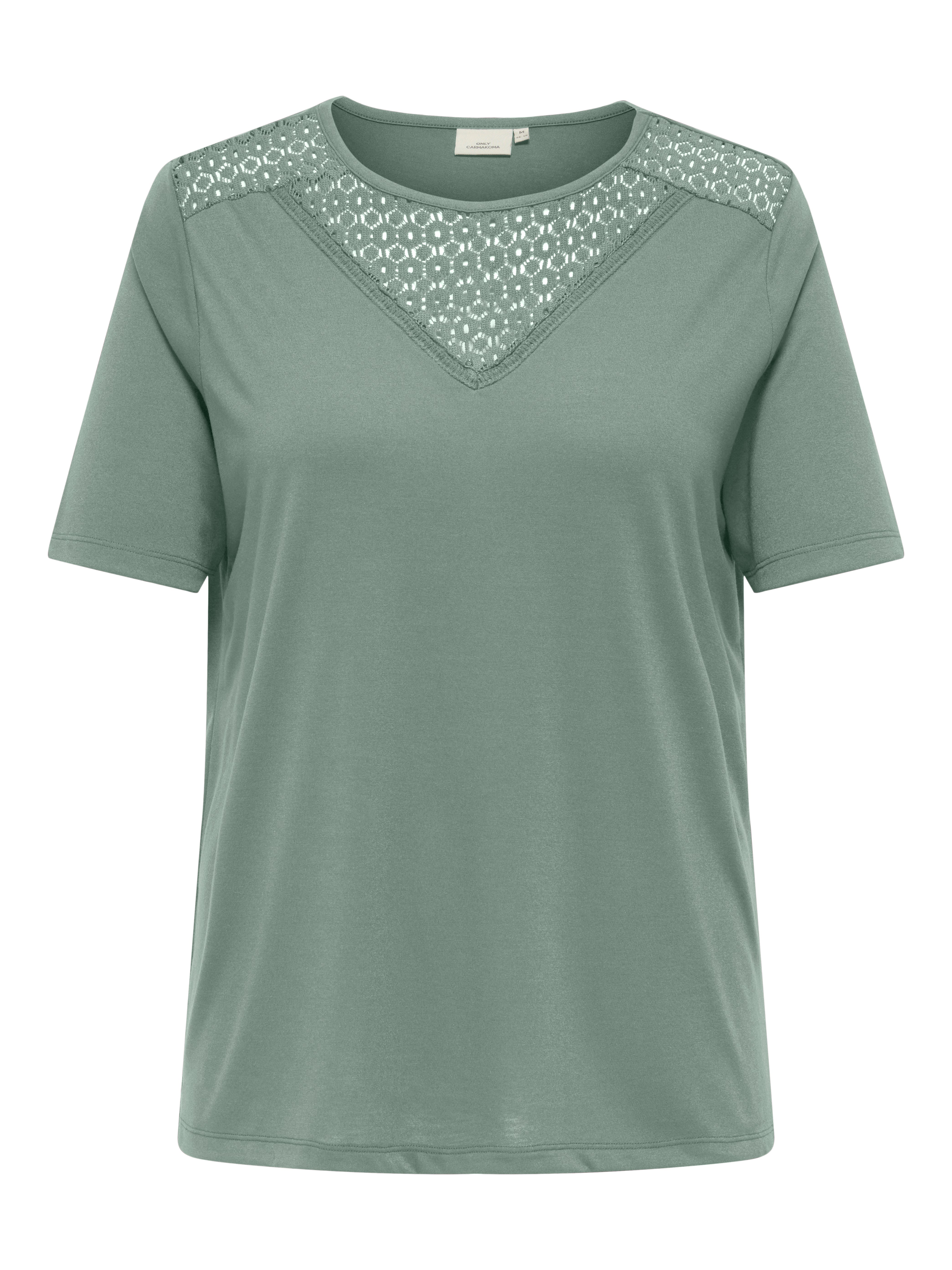 Normal Geschnitten Rundhals T-shirt