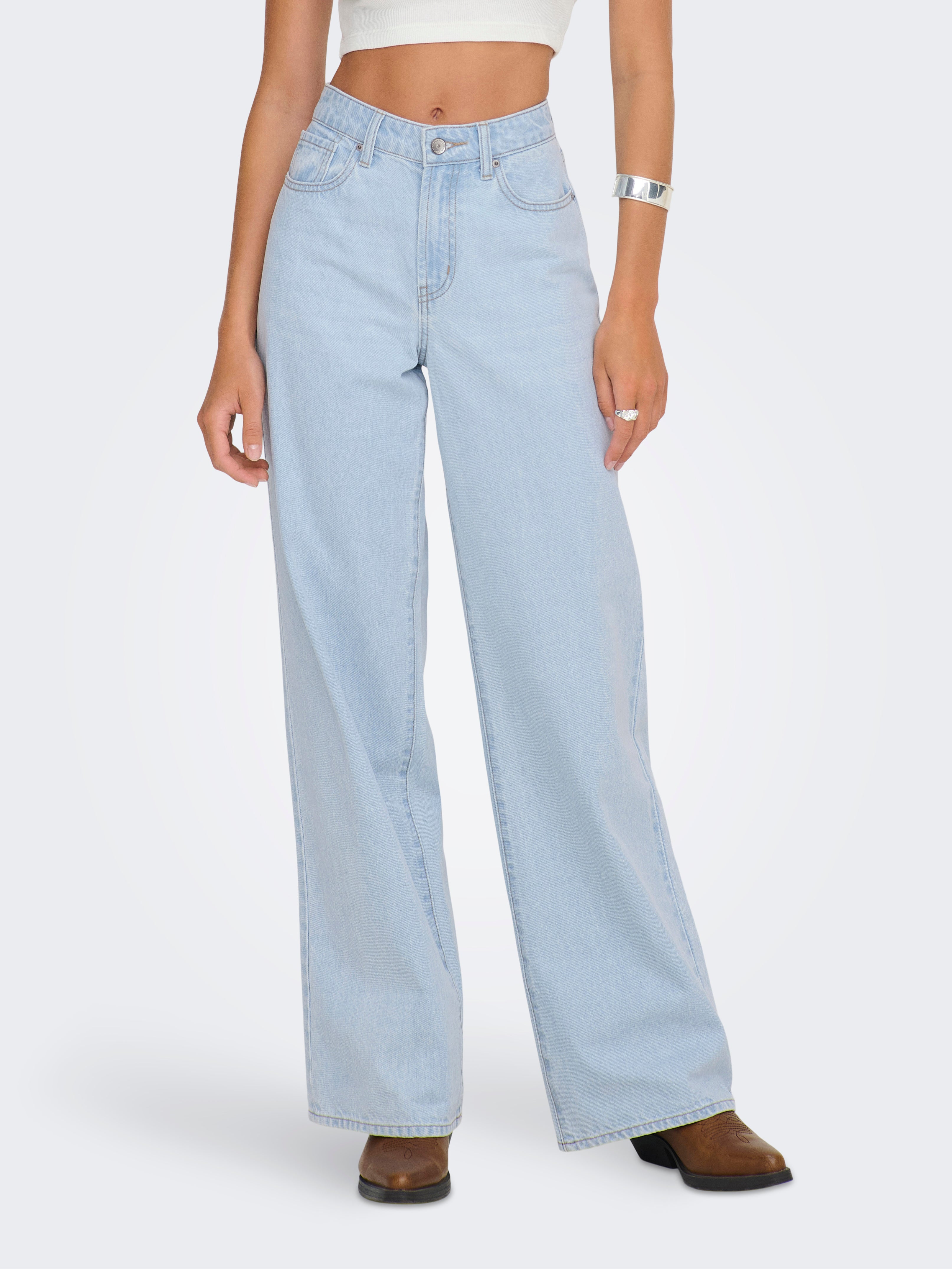 Onlhope Hohe Taille Weiter Beinschnitt Jeans