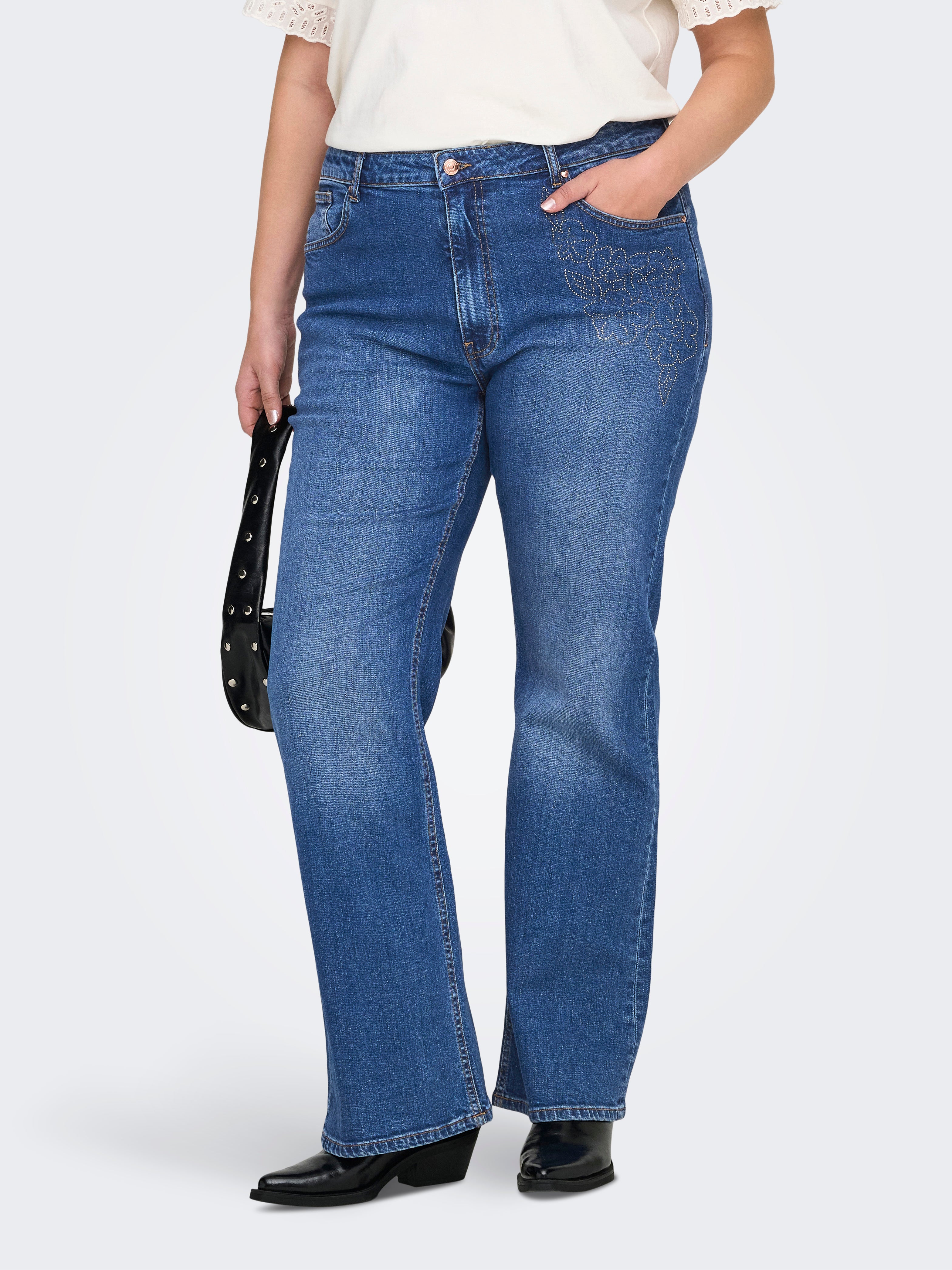 Carjuicy Hohe Taille Flared Jeans