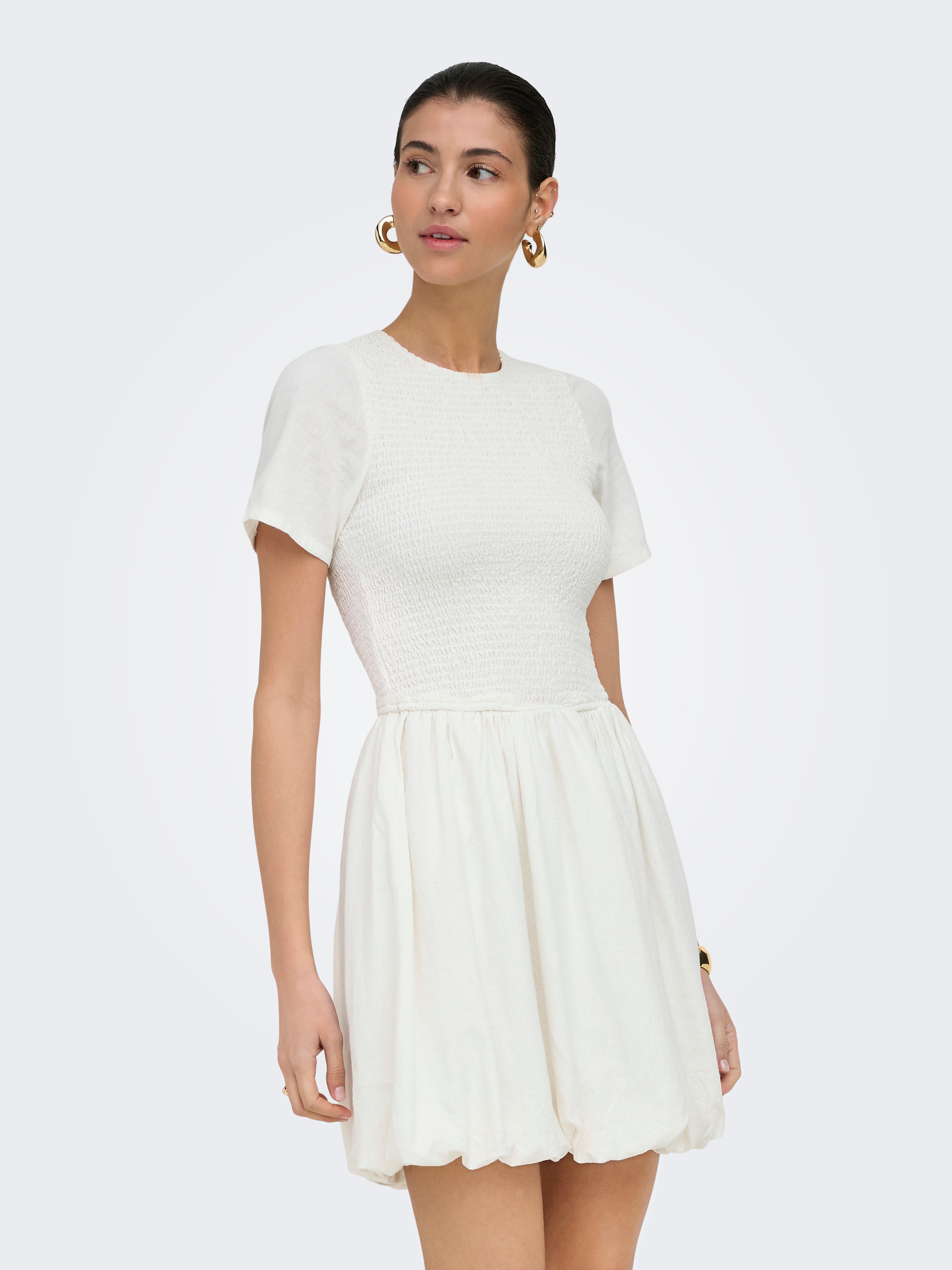 Onlgoa Leinen Kurzes Kleid