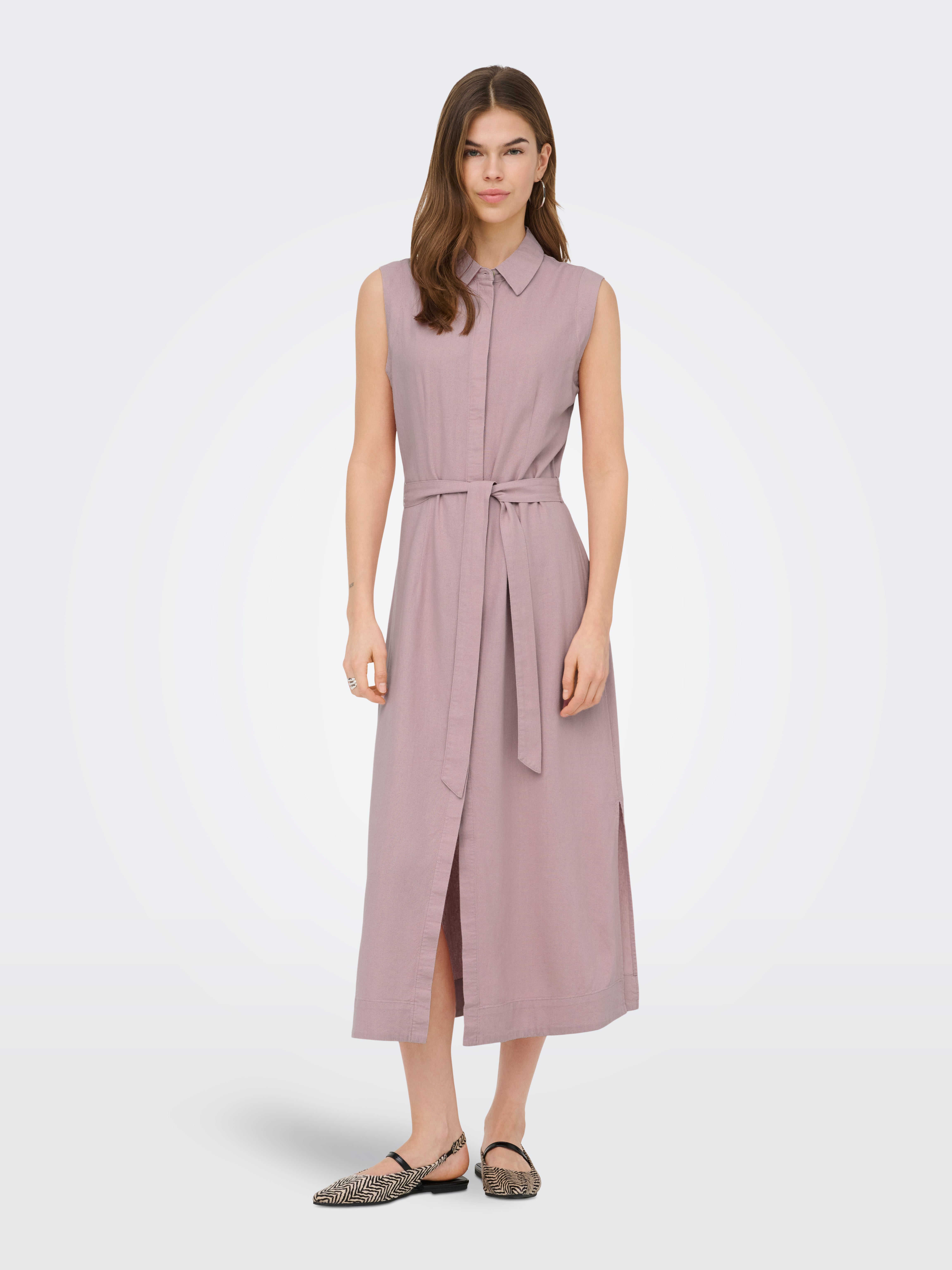 Onlgoa Leinen Midikleid