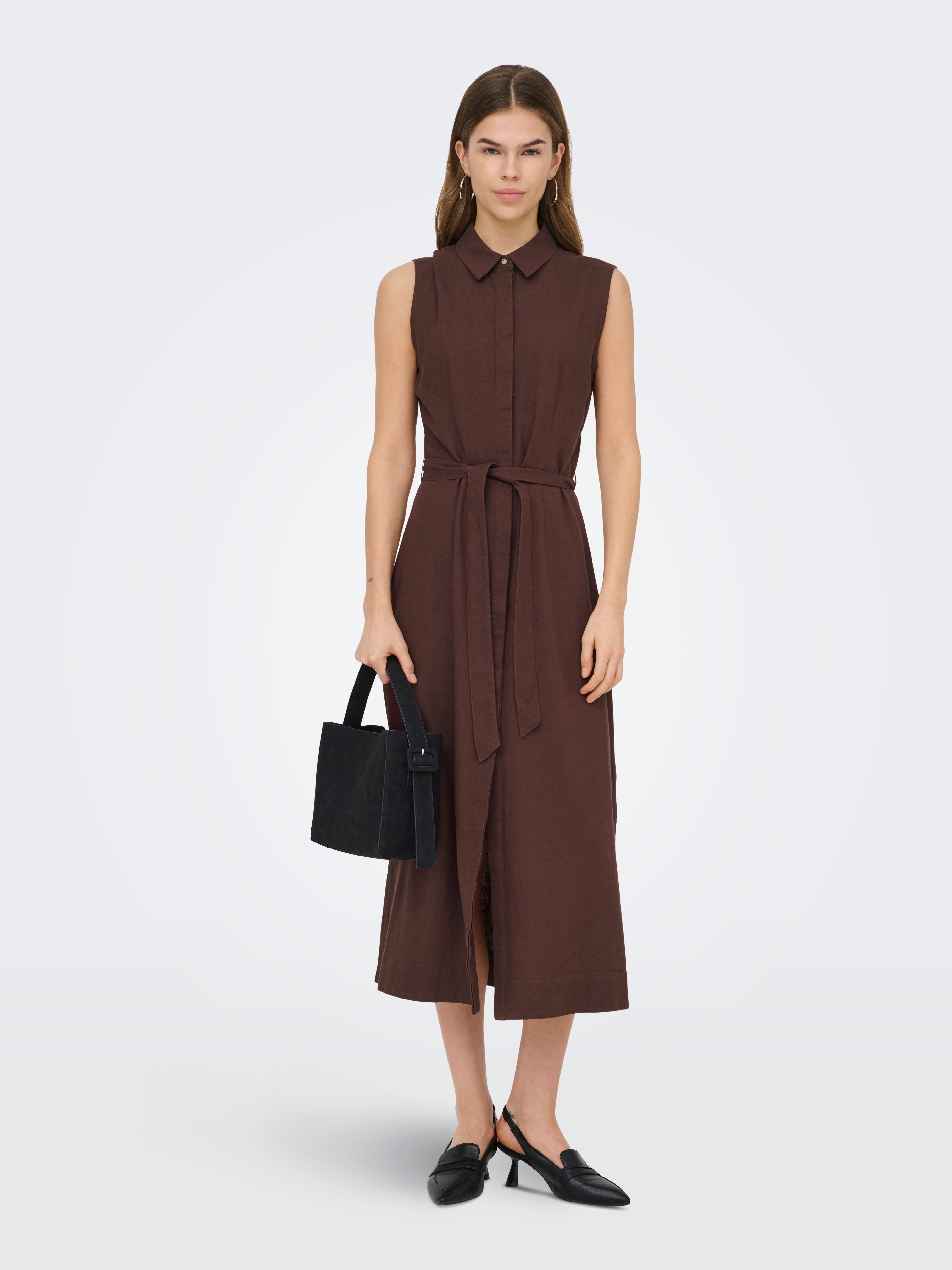 Onlgoa Leinen Midikleid