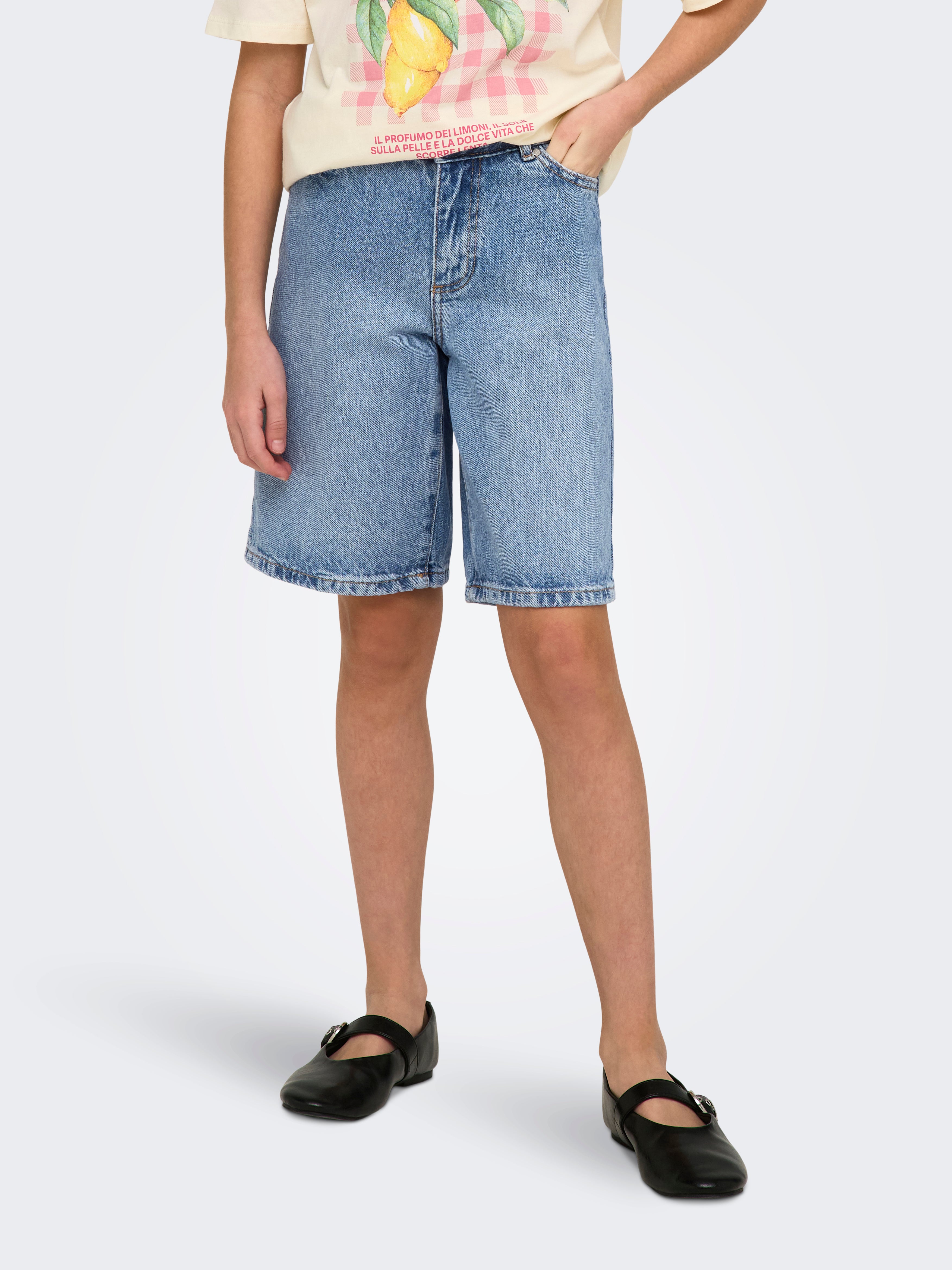 Thumbnail - Kogsonny Hohe Taille Normal Geschnitten Jeans-shorts