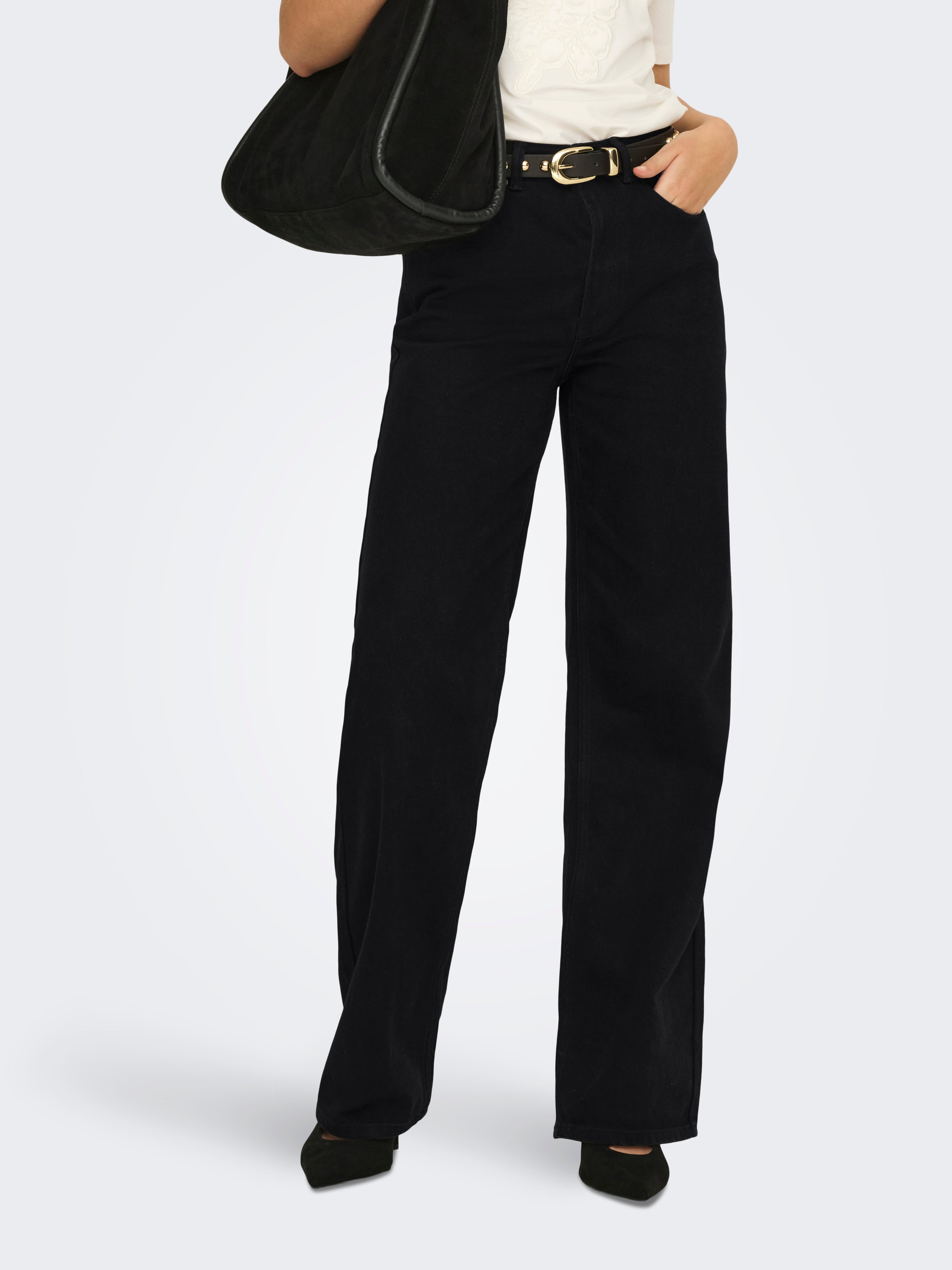 Onljuicy Hohe Taille Weiter Beinschnitt Jeans