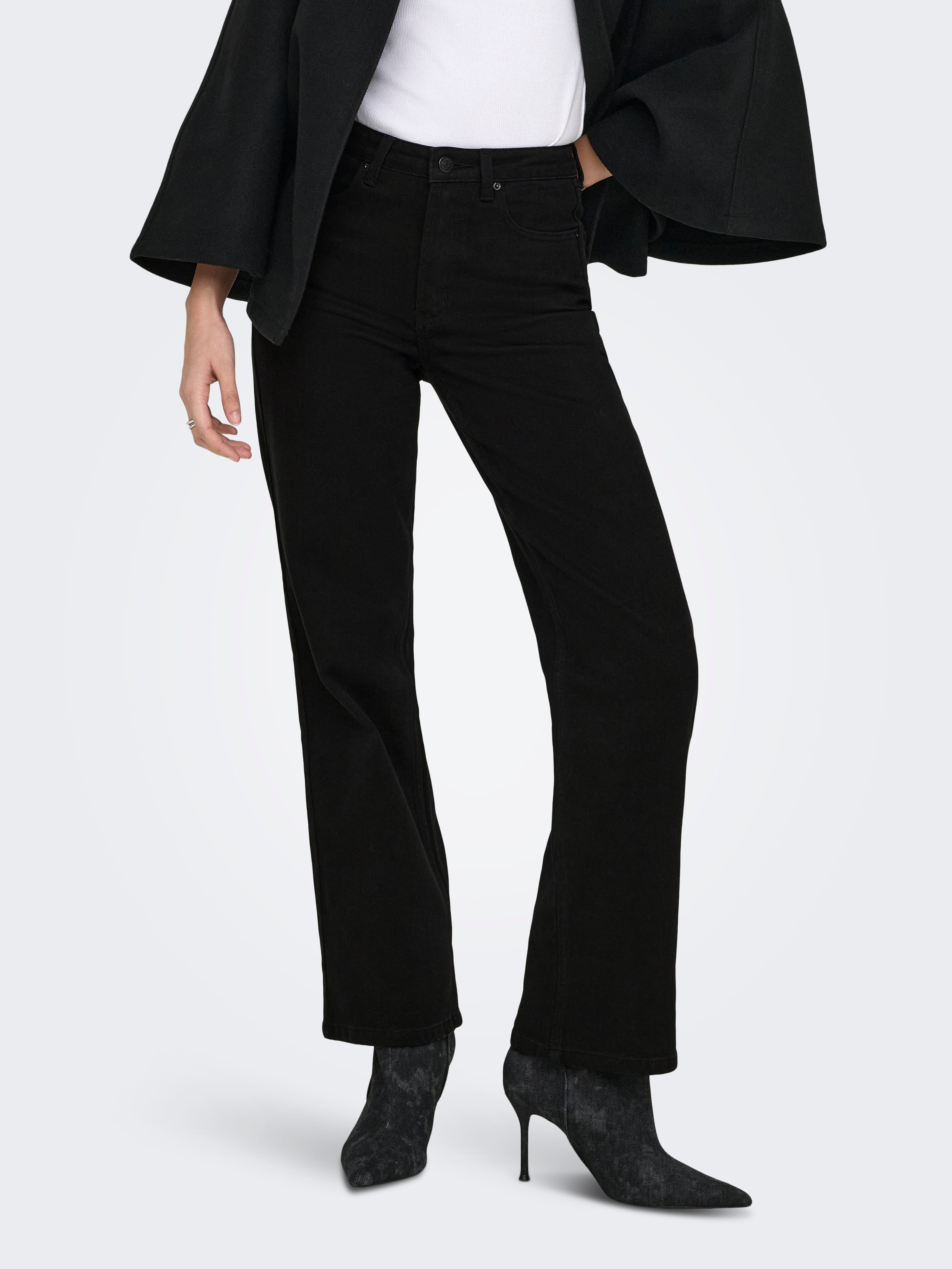 Onljuicy Hohe Taille Weiter Beinschnitt Jeans