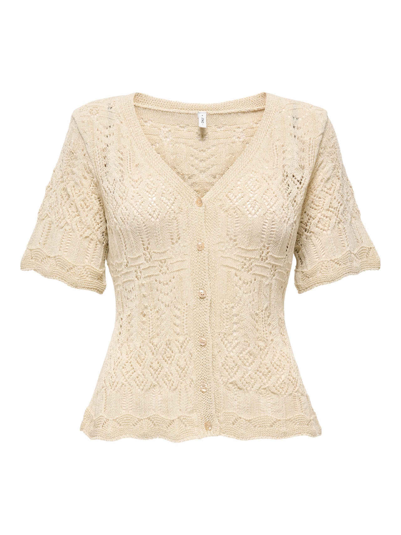 ONLY Tavapärane lõige V-kaelus Kootud topp -Cloud Dancer - 15364702