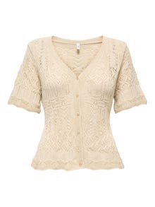 ONLY Tavapärane lõige V-kaelus Kootud topp -Cloud Dancer - 15364702