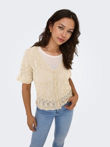 ONLY Tavapärane lõige V-kaelus Kootud topp -Cloud Dancer - 15364702