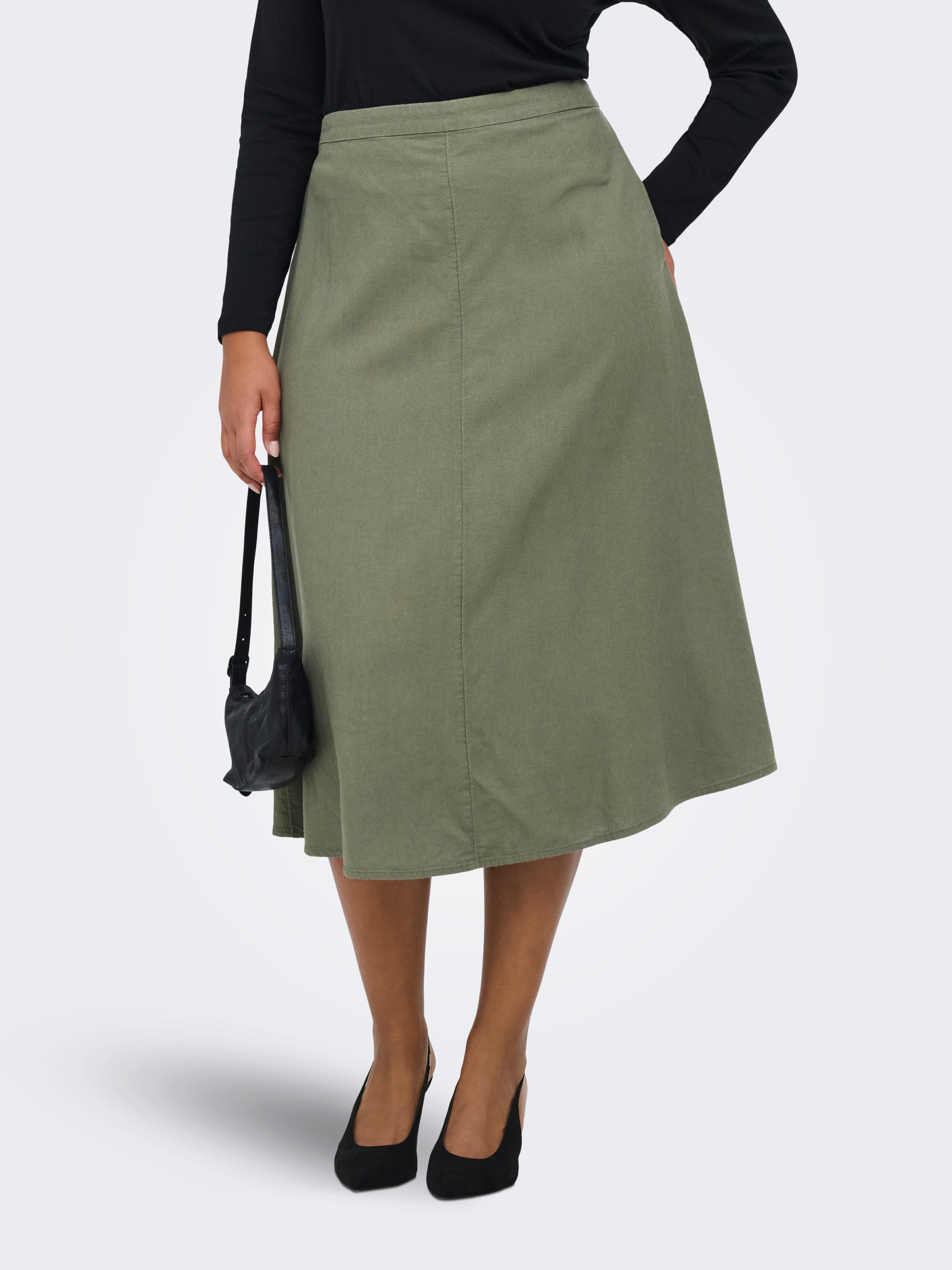 Cargoa Leinen Rock Midirock