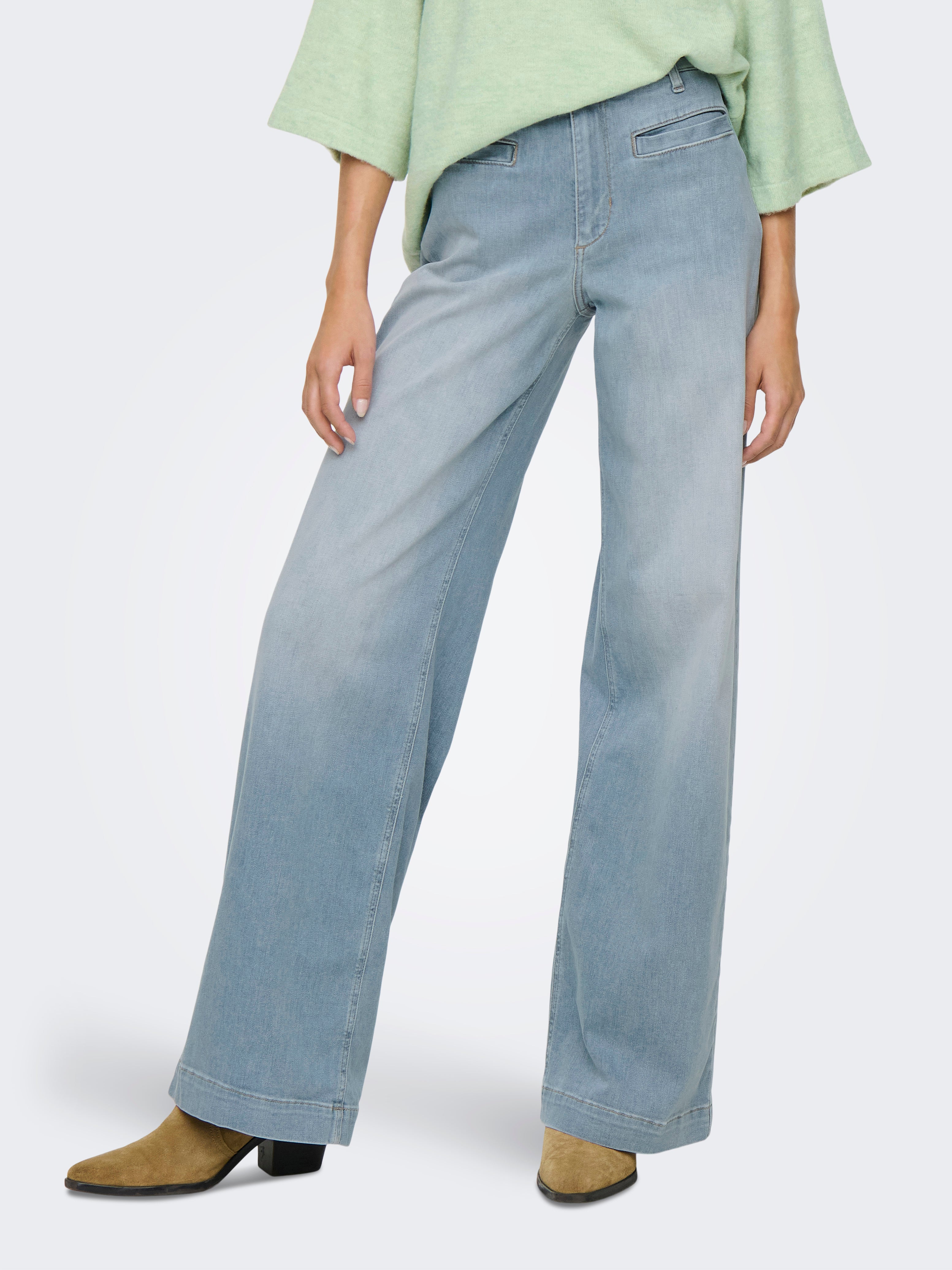 Onlmadison Hohe Taille Weiter Beinschnitt Jeans