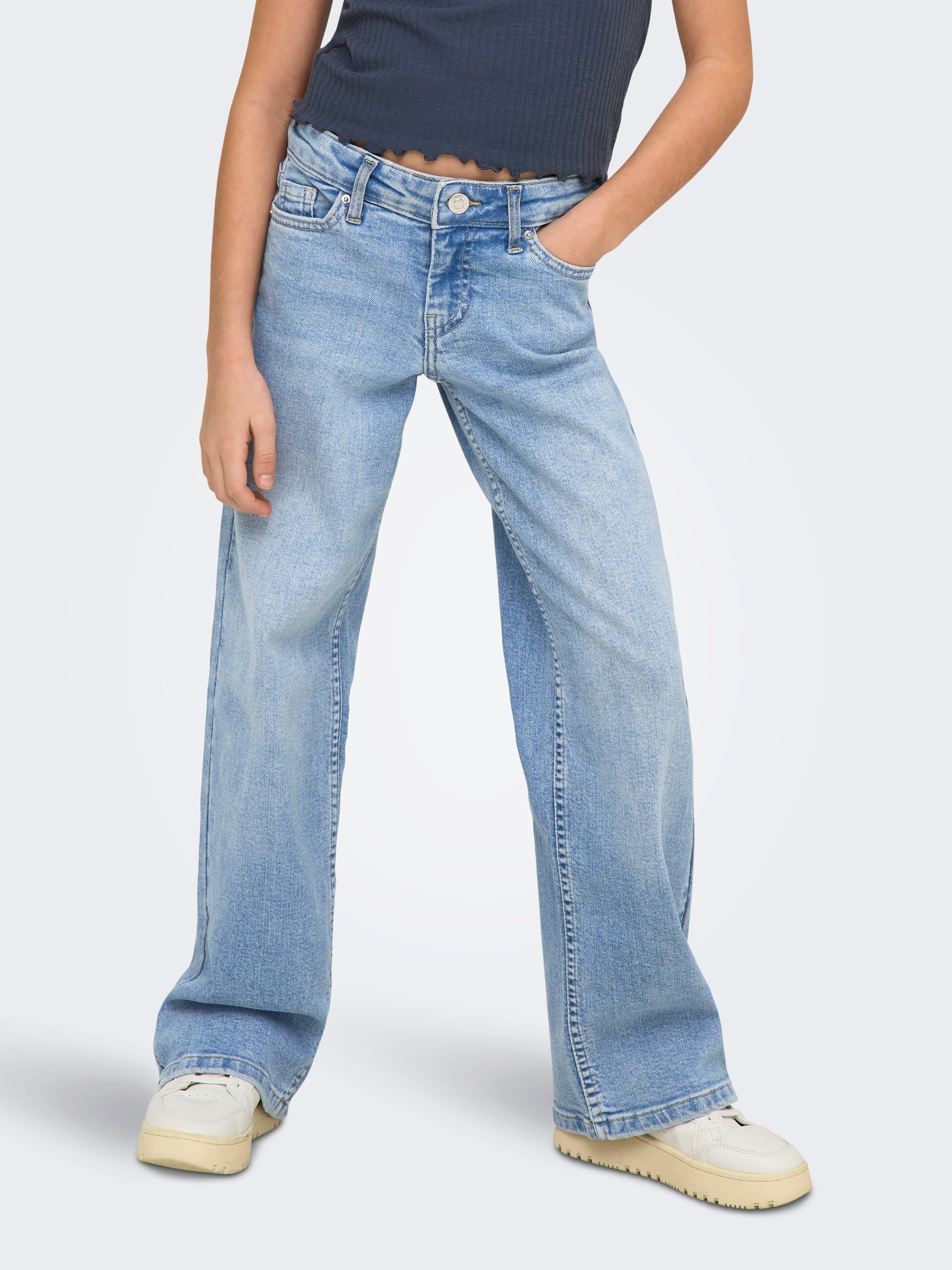 Kogjudy-o Niedrige Taille Weiter Beinschnitt Jeans