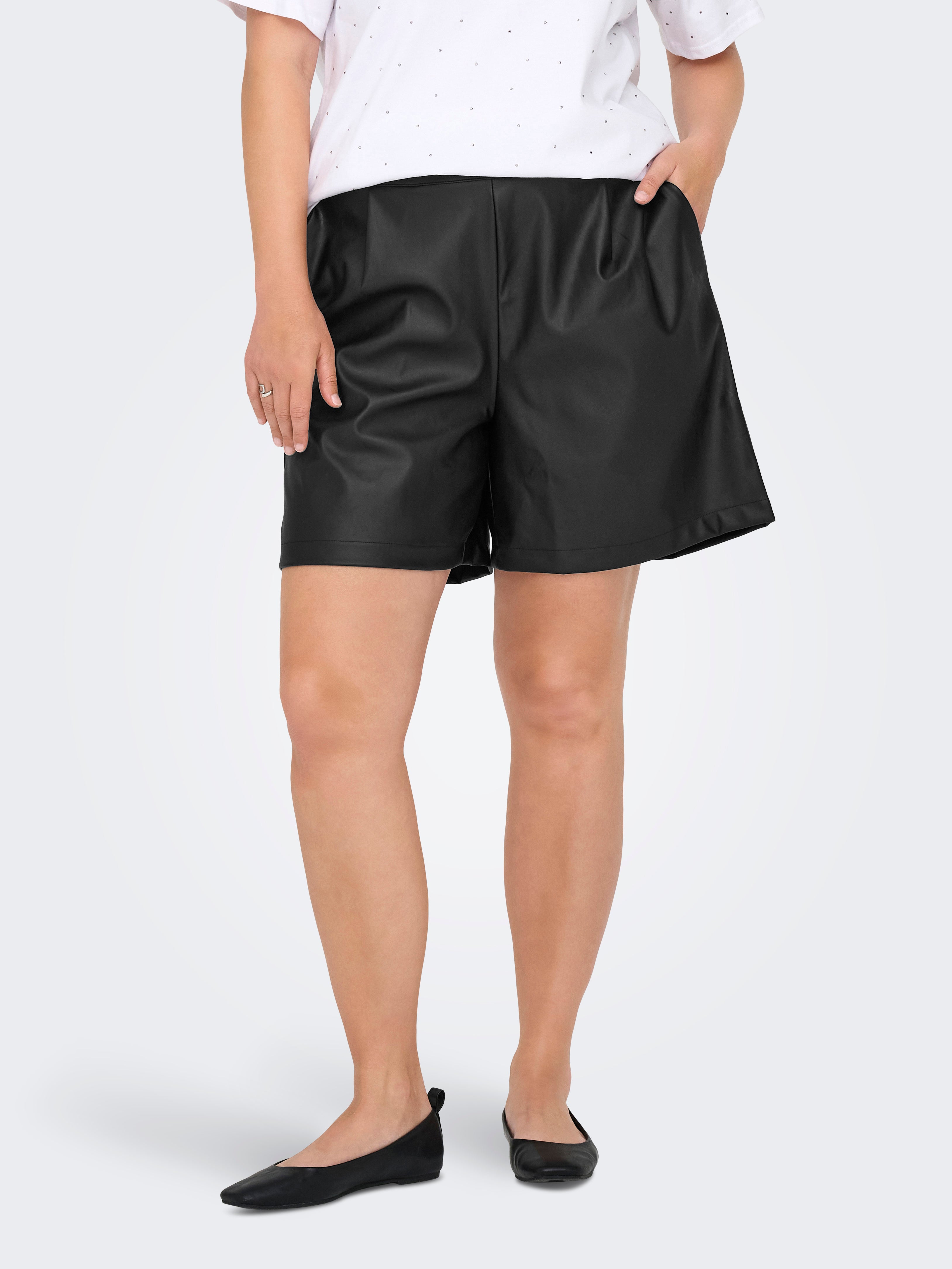 Cartila Normal Geschnitten Shorts Aus Kunstleder