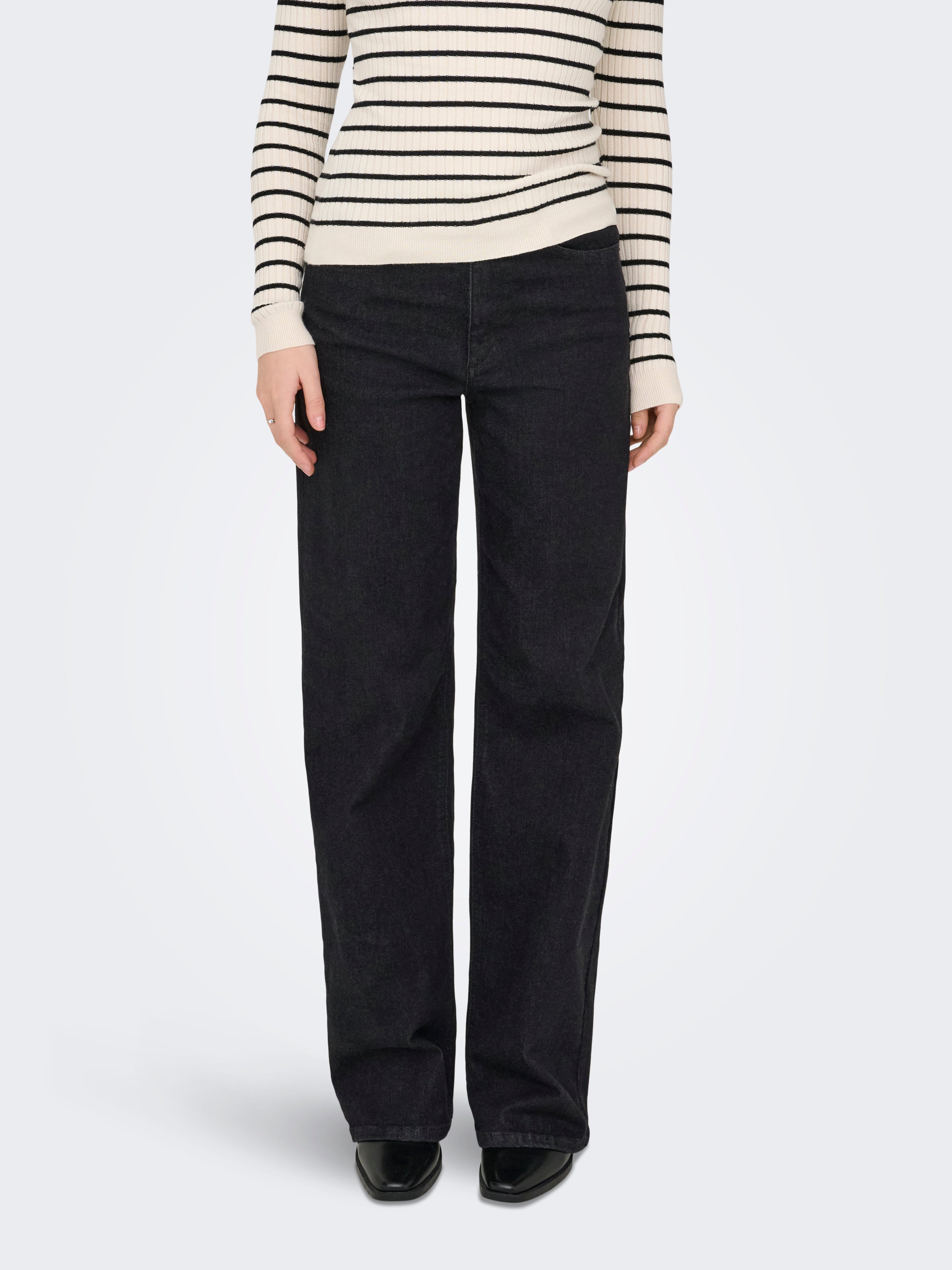 Onljuicyhigh Hohe Taille Weiter Beinschnitt Jeans