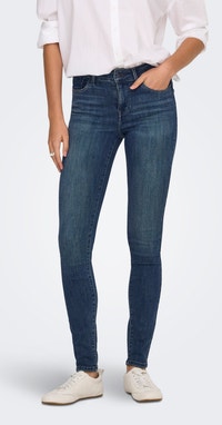 ONLY Onlpower Skinny jeans voor dames, middelhoge taille, skinny fit, donkerblauw (dark blue denim), XS / 32L