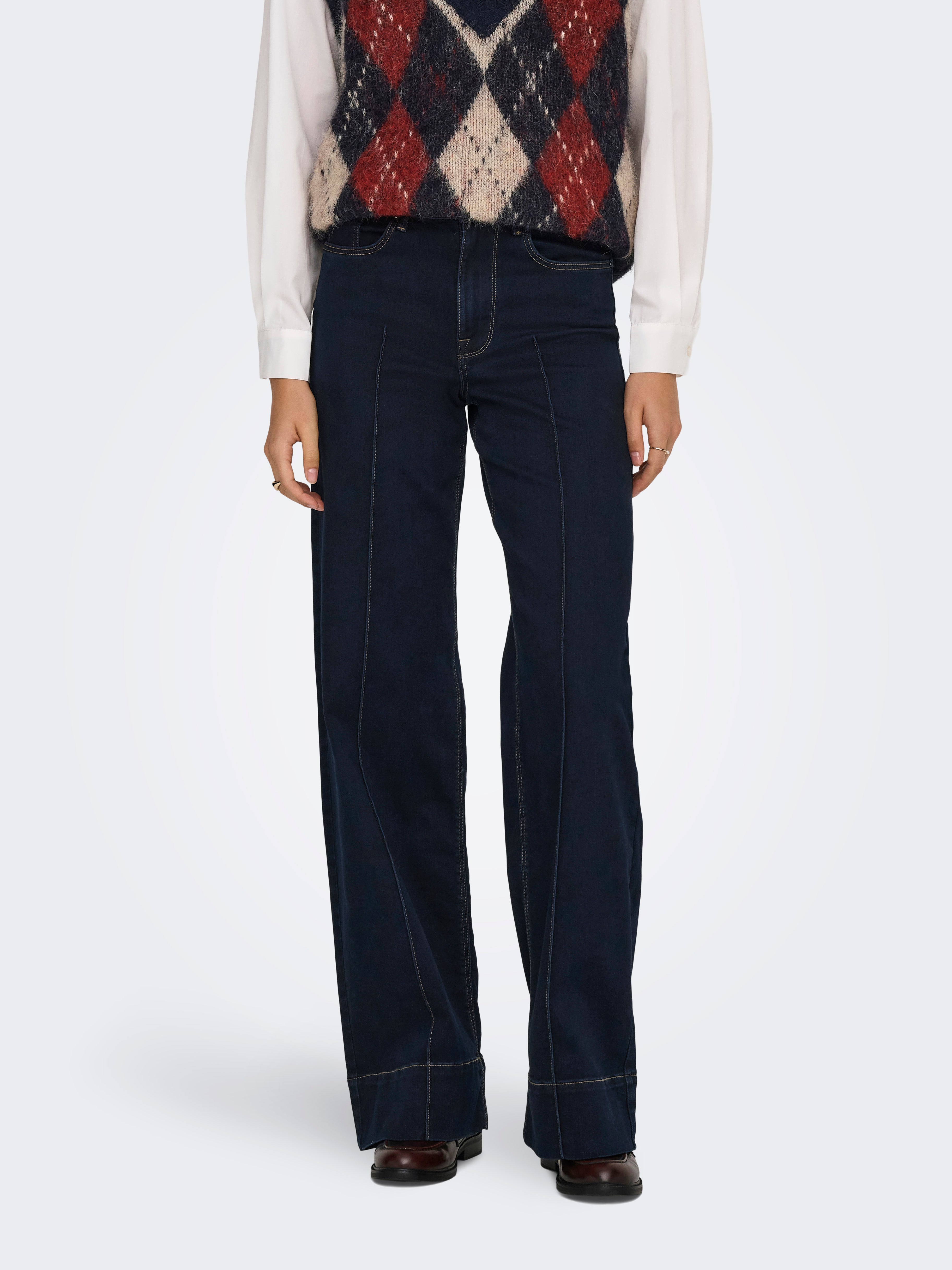 Onlmadison Hohe Taille Weiter Beinschnitt Jeans