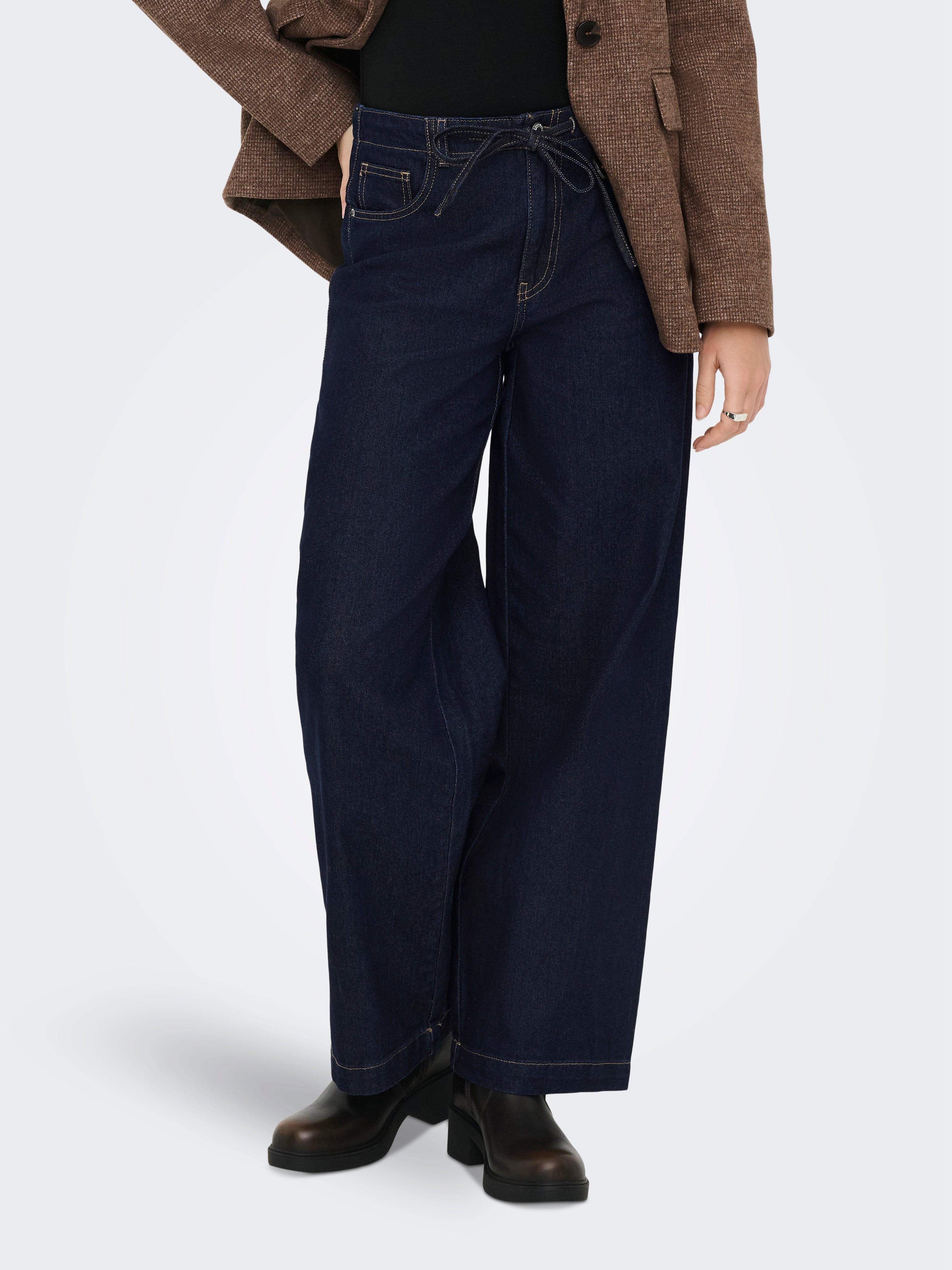 Onltanner Hohe Taille Weiter Beinschnitt Jeans