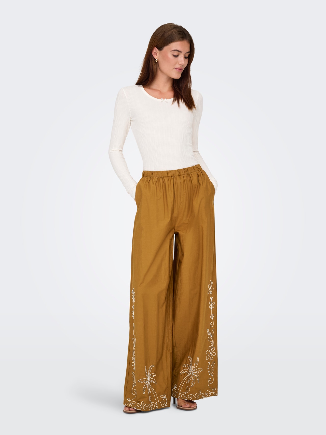 ONLY JDYELIZA Weiter Beinschnitt Hose -Golden Brown - 15367069