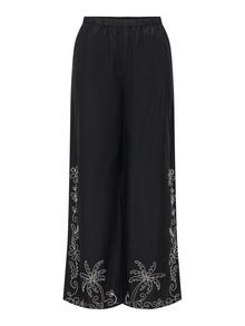 ONLY Laia jalaosaga lõige Püksid -Black - 15367069