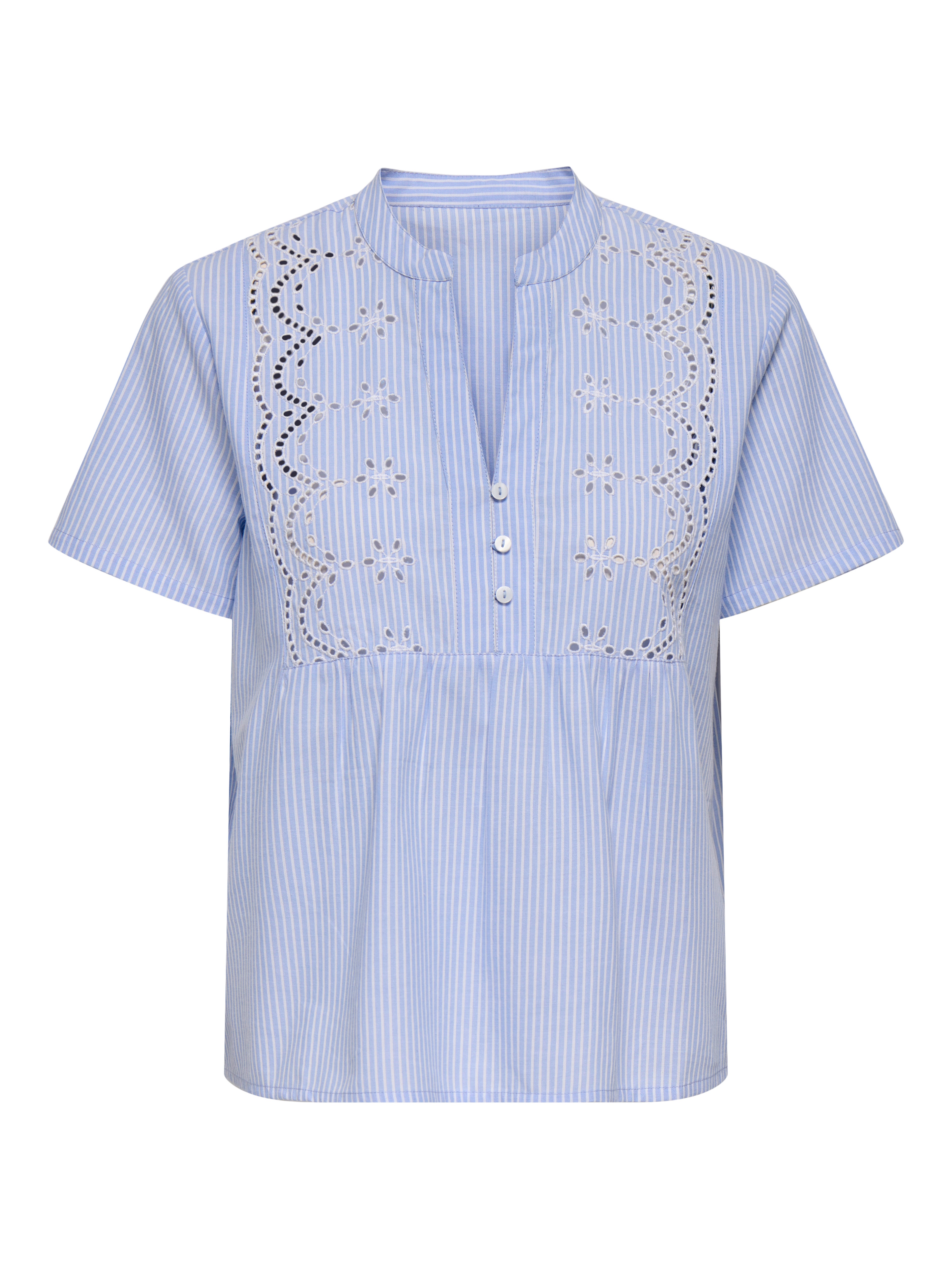 Normal Geschnitten Mandarin Kragen Voluminöser Armschnitt Top