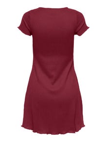 ONLY Redovno prianjanje O-vrat Kratka haljina -Ruby Wine - 15367542