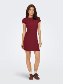 ONLY Redovno prianjanje O-vrat Kratka haljina -Ruby Wine - 15367542