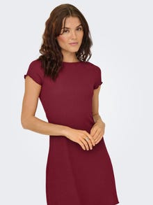 ONLY Redovno prianjanje O-vrat Kratka haljina -Ruby Wine - 15367542