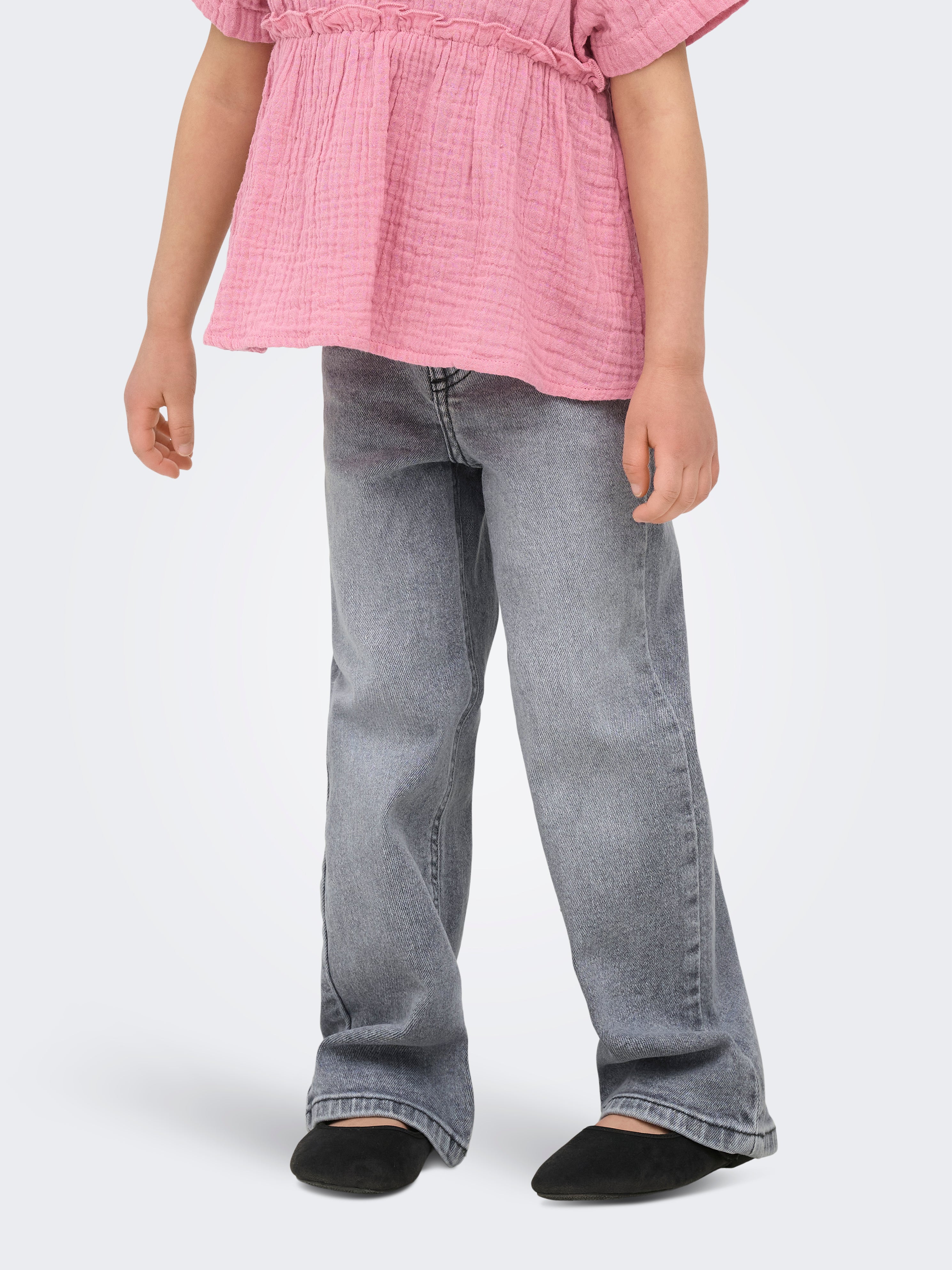 Kmgjuicy Mittlere Taille Weiter Beinschnitt Jeans